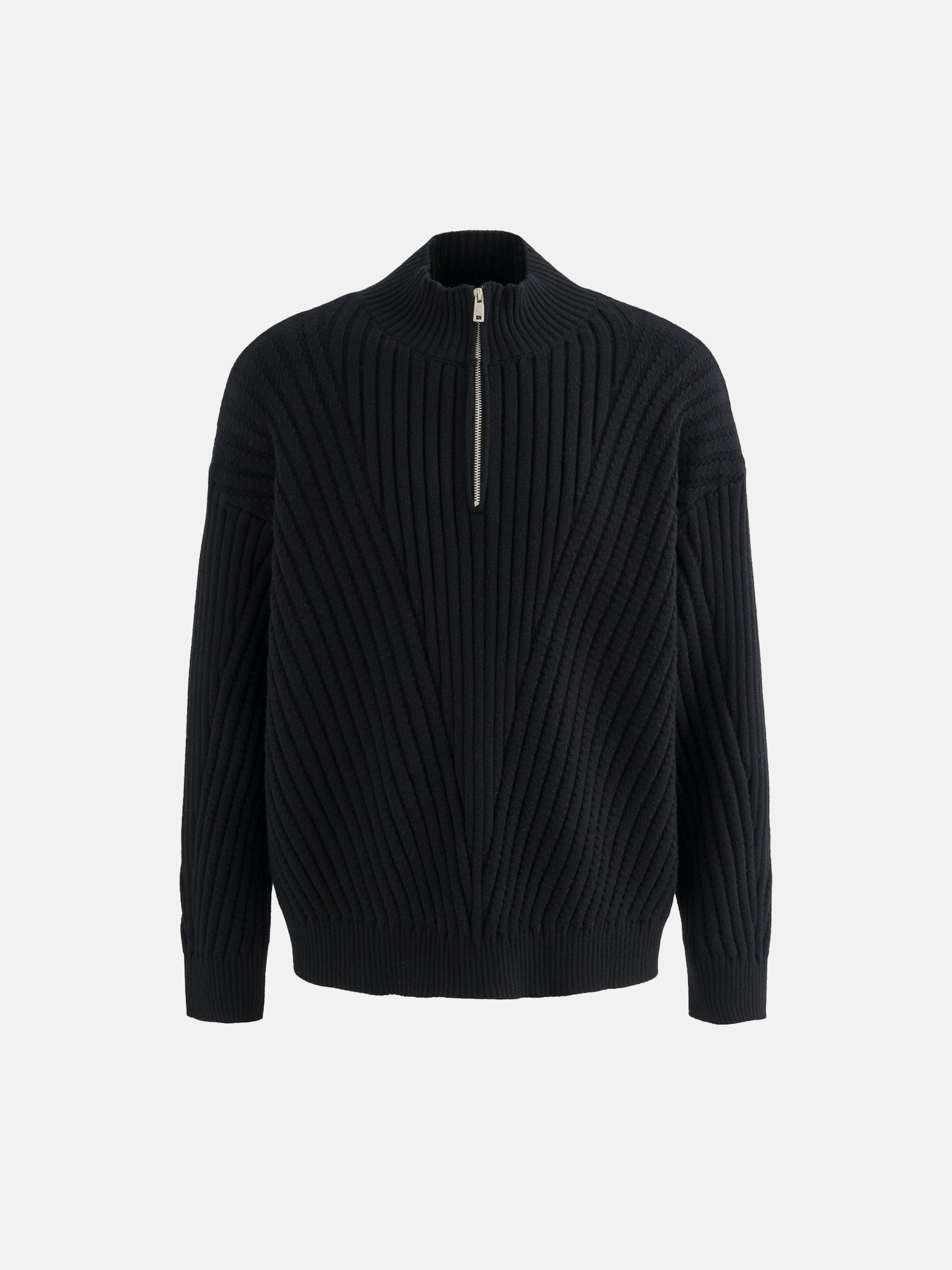 Maglione nero lavorato a maglia