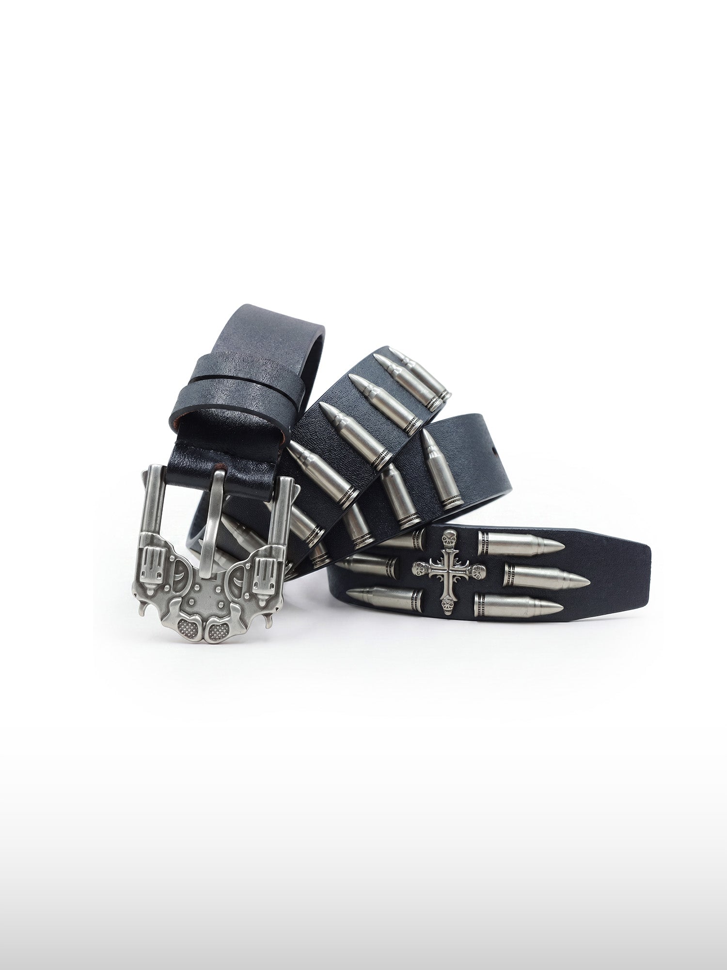 Bullet Revolver Leather Belt