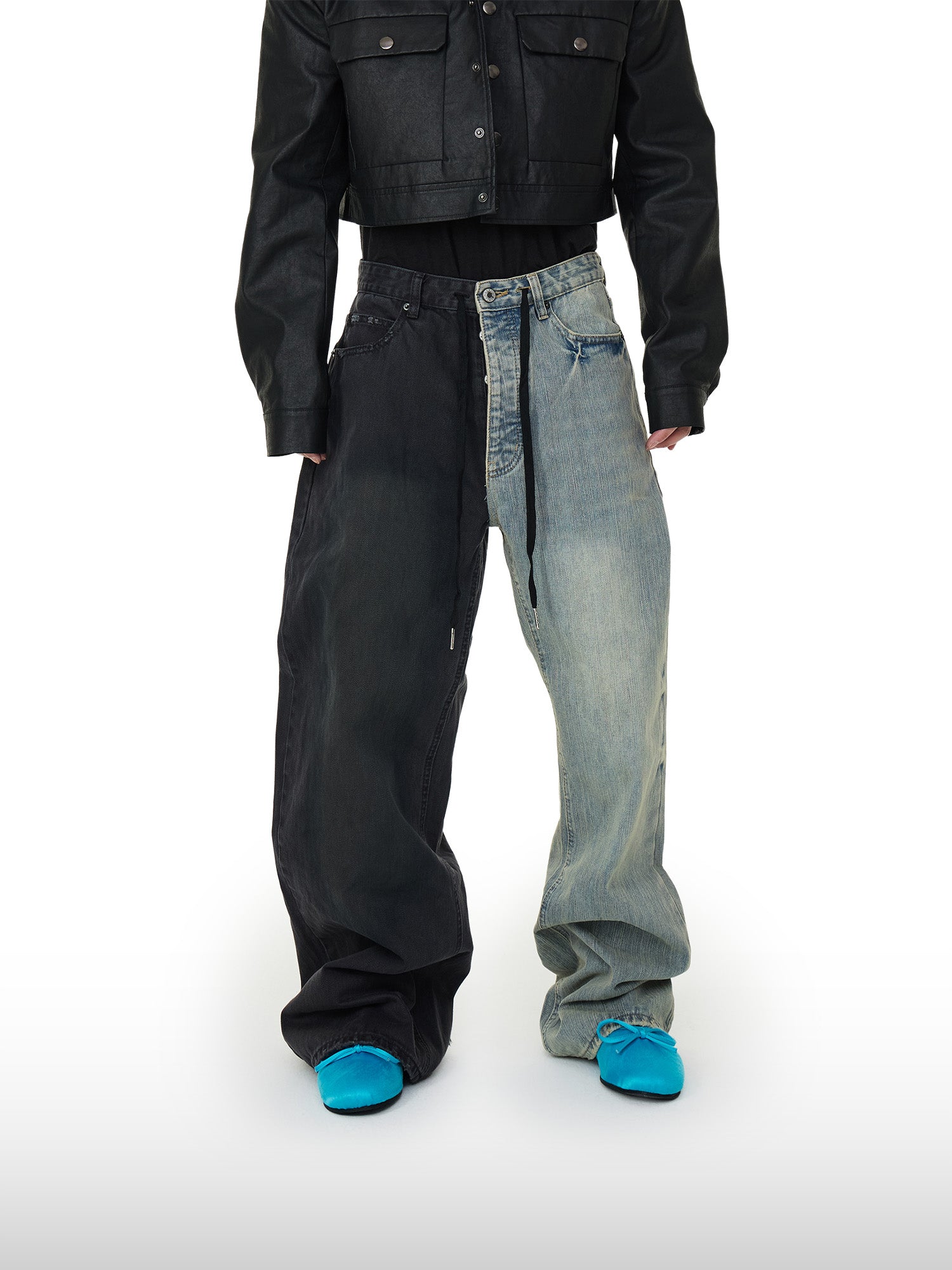 Jeans con rottura binaria