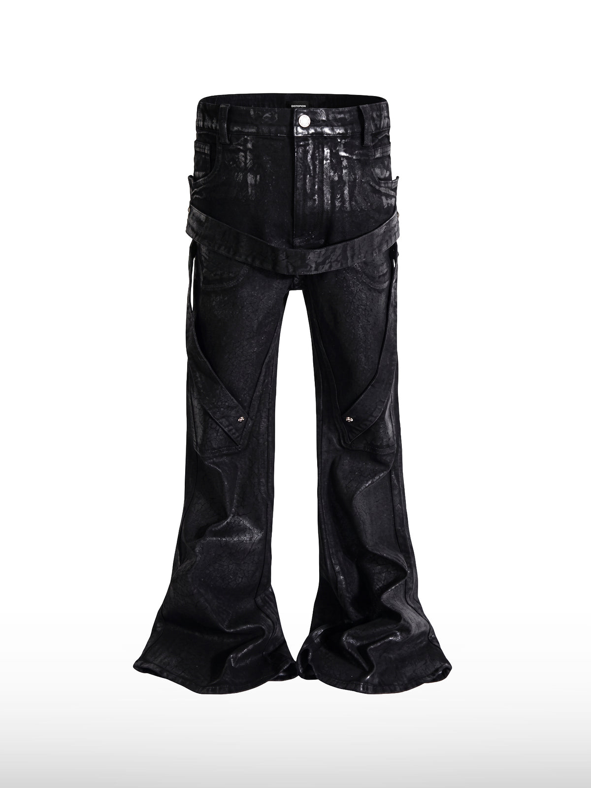 Jeans svasati rivestiti con cinturino