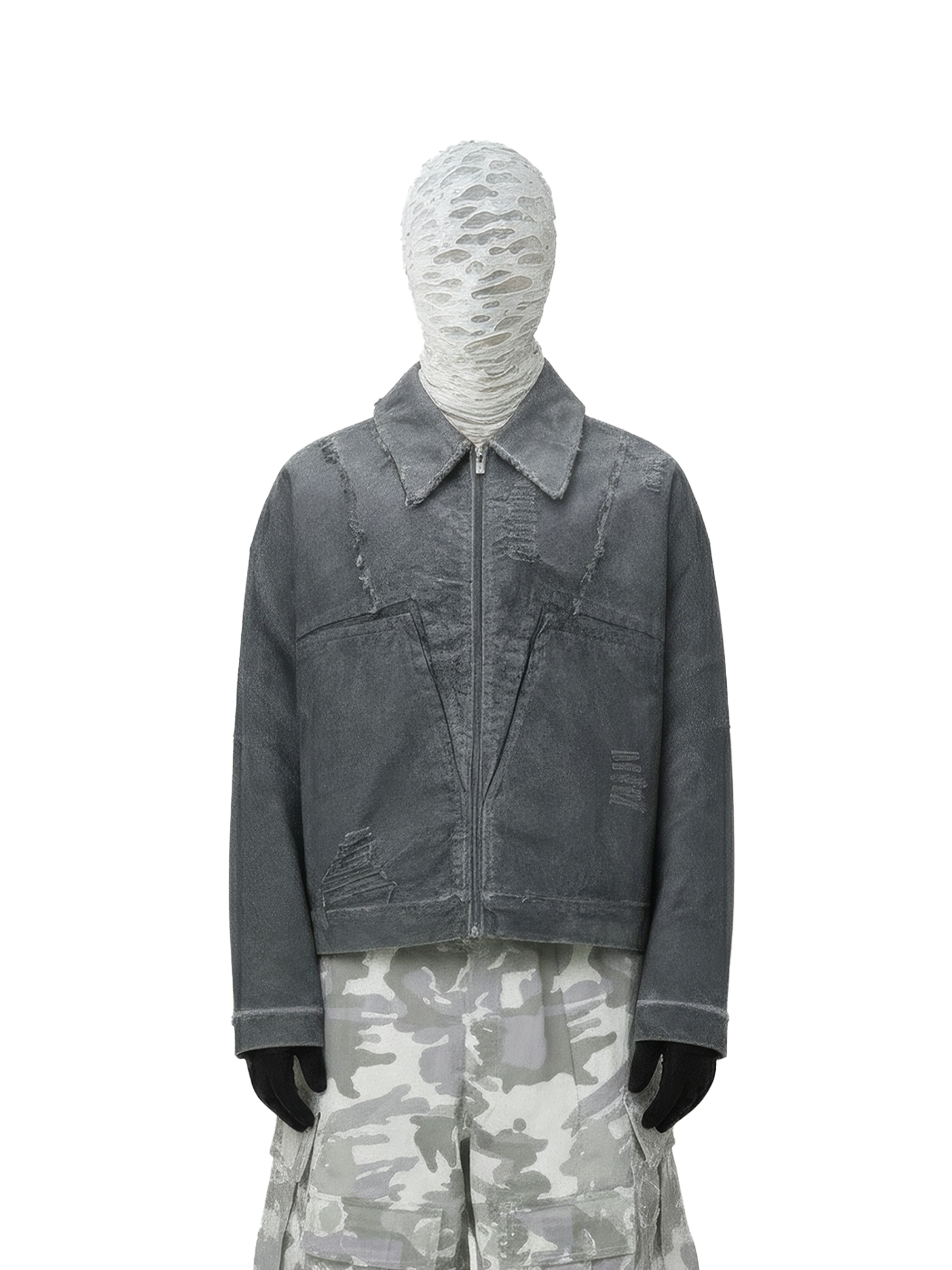 Giacca in denim usurata