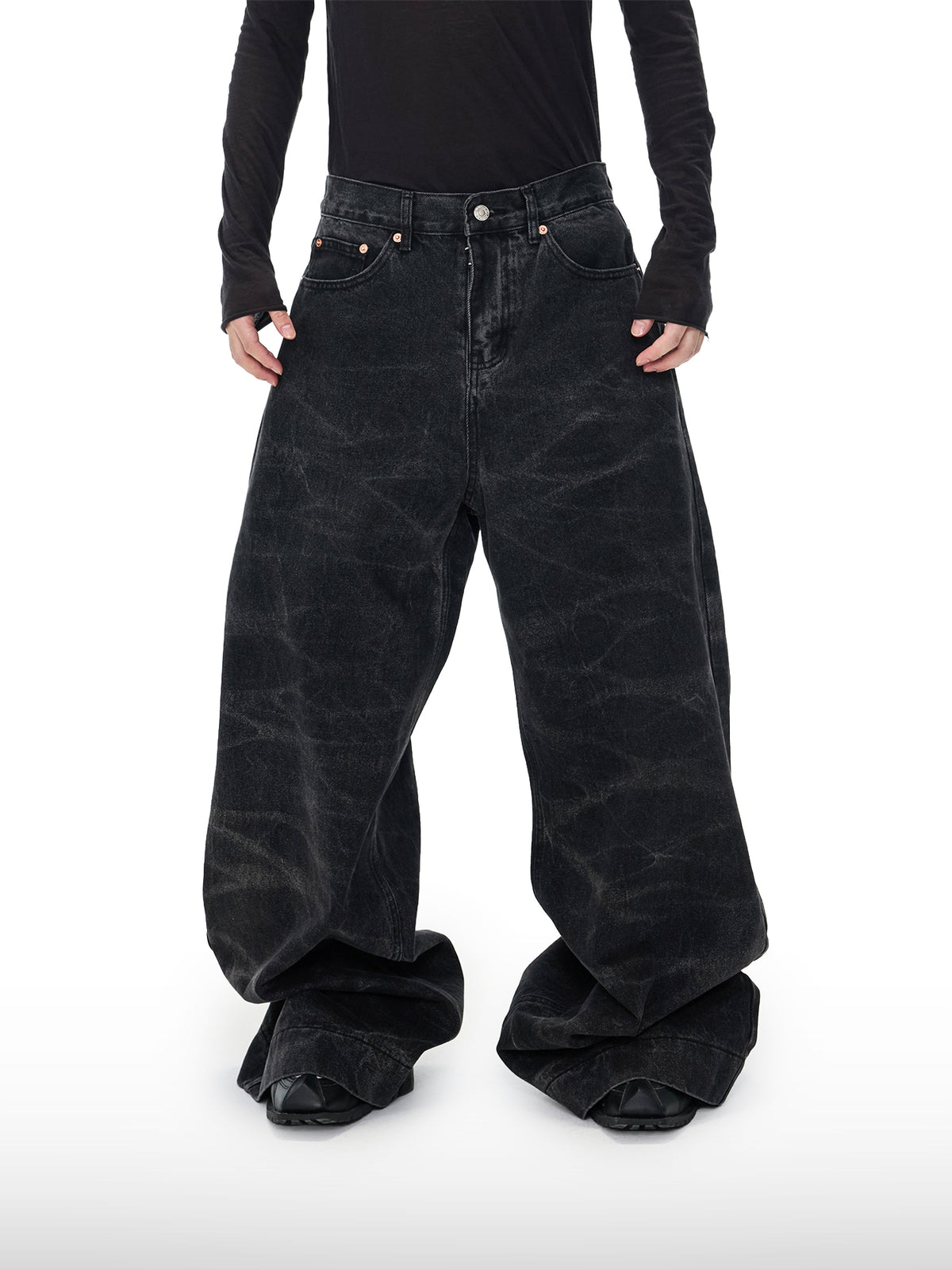 Jeans leopardati scuri