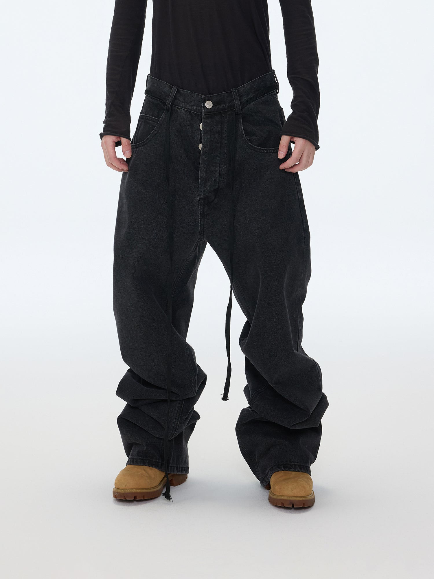 Drape Black Jeans