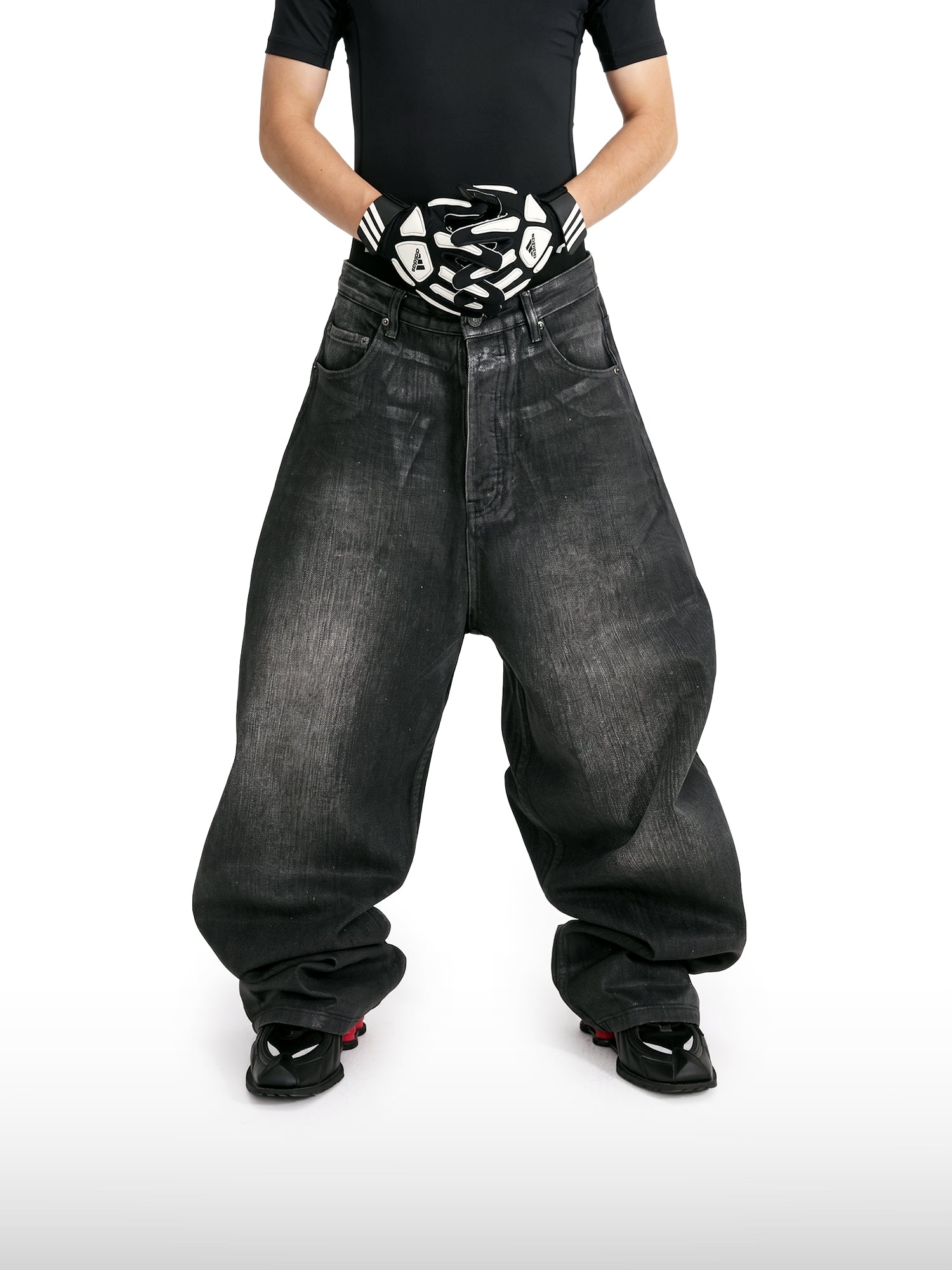 Faded Black Wide Jeans
