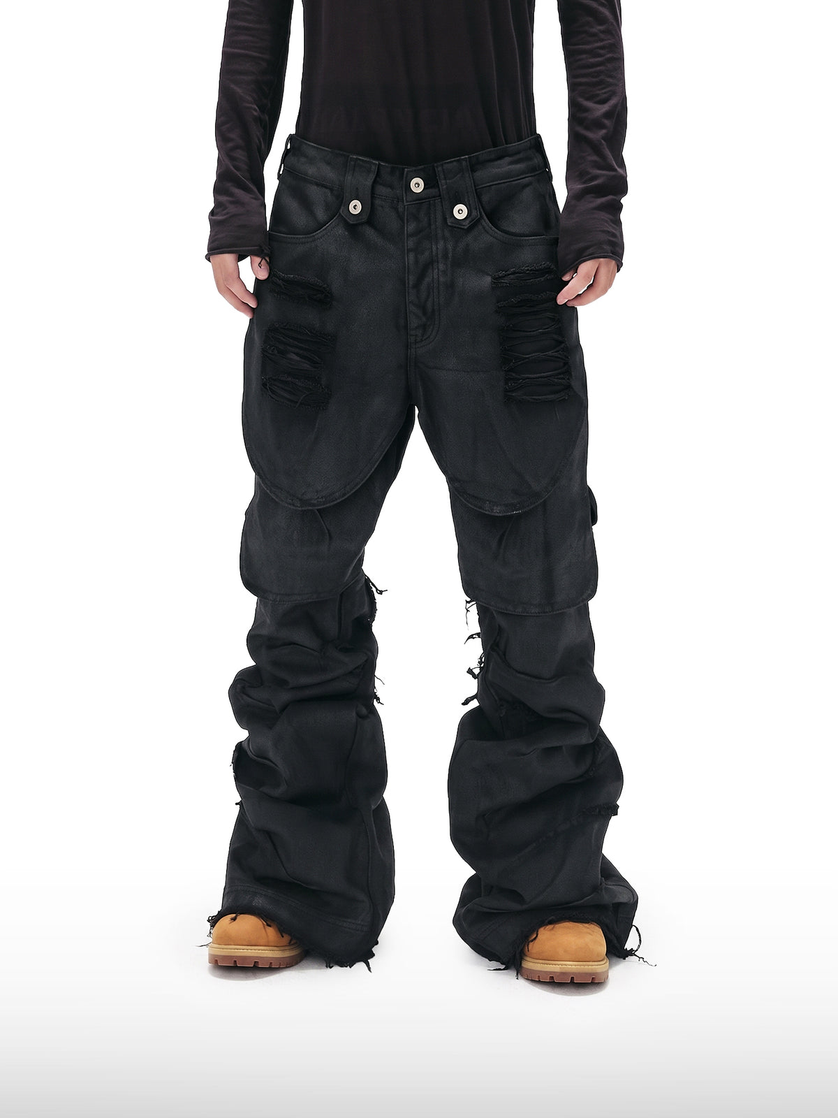 Jeans Svasati con Patta Rivestita