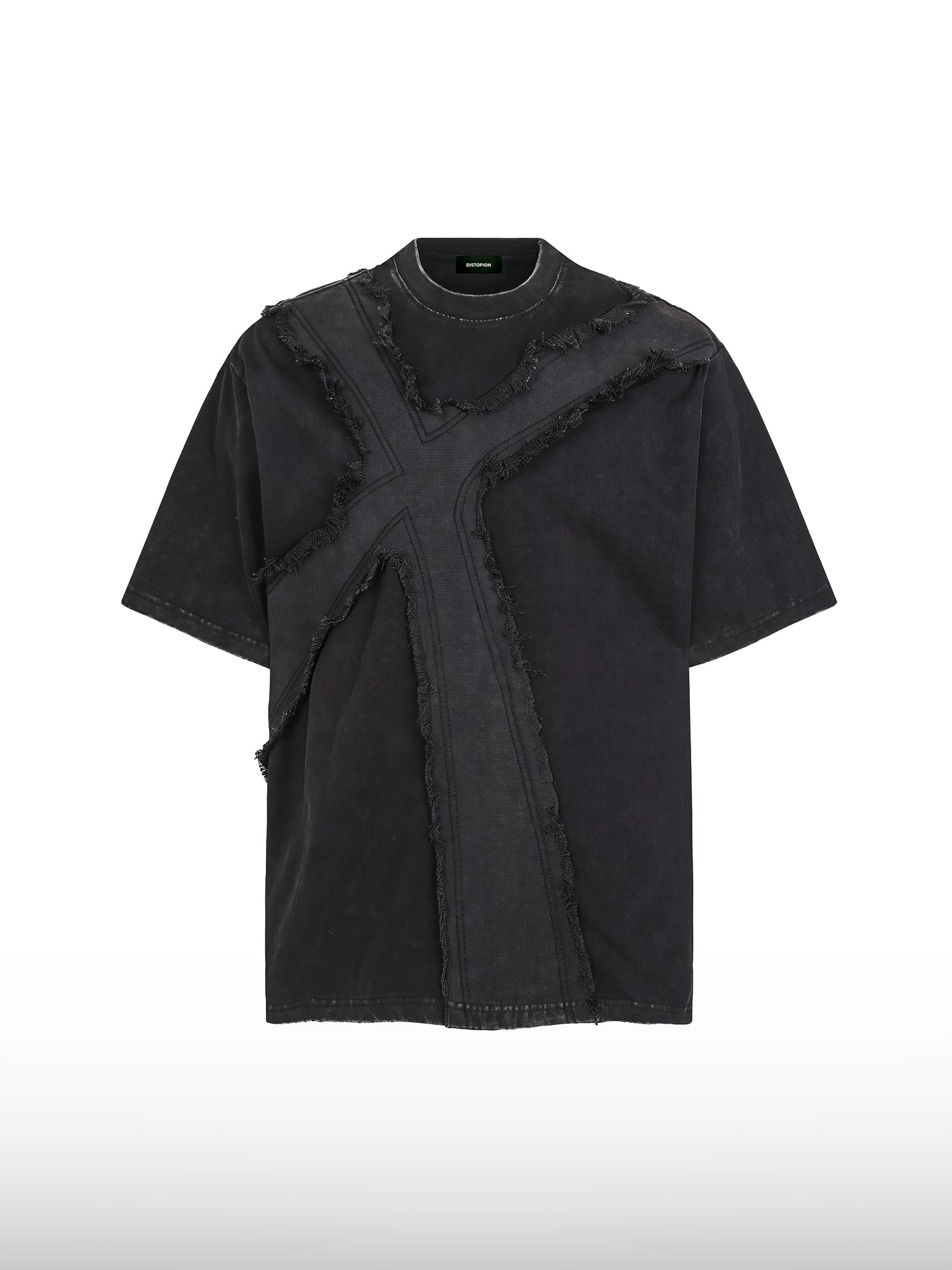 T-Shirt Frayed Cross Washed