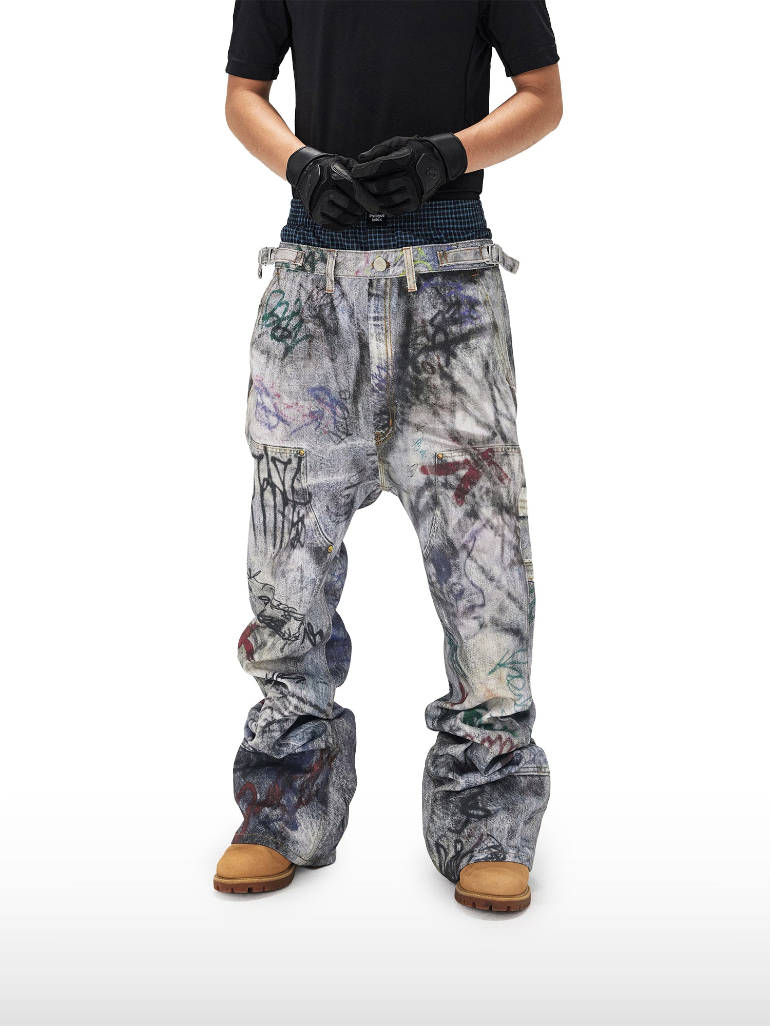 Jeans Graffiti a Vita Stratificata