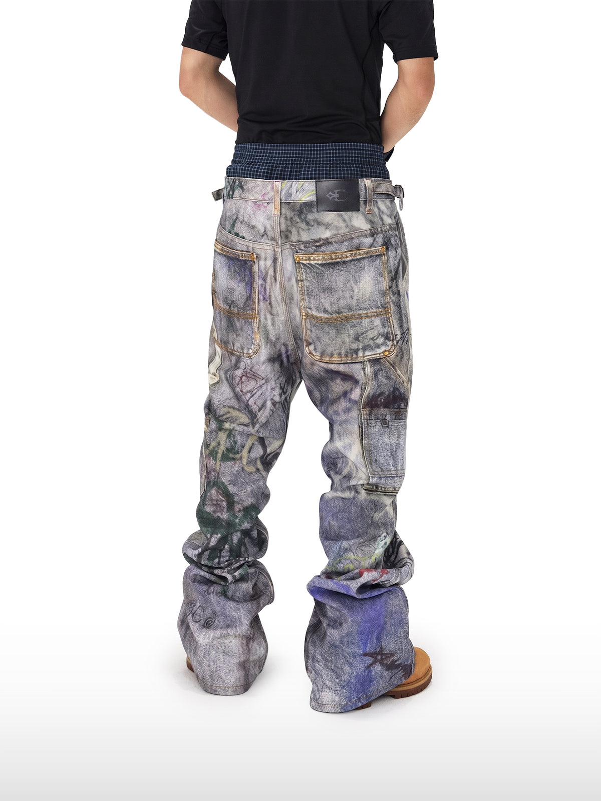 Jeans Graffiti a Vita Stratificata