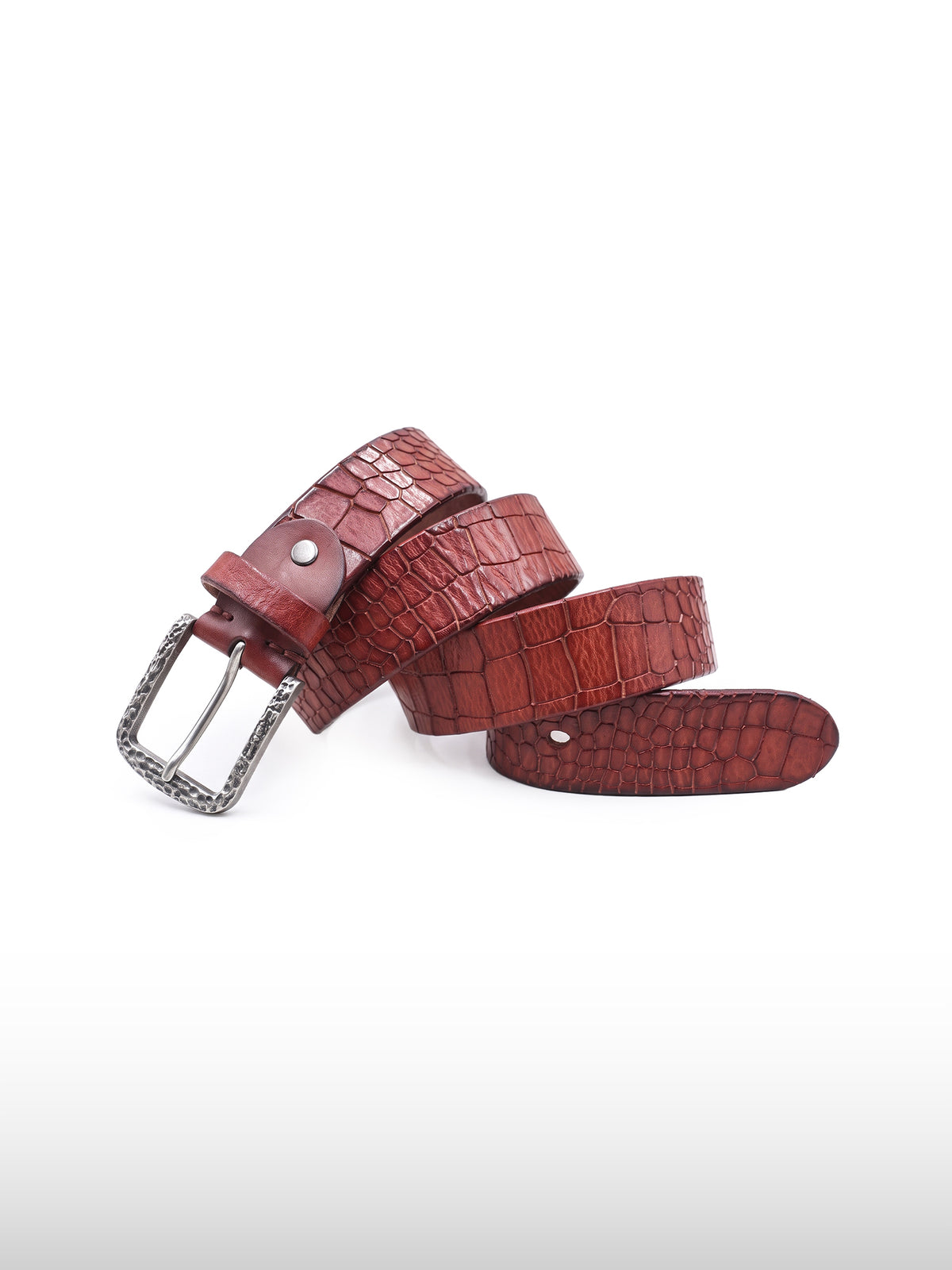 Cintura minimalista in pelle di coccodrillo