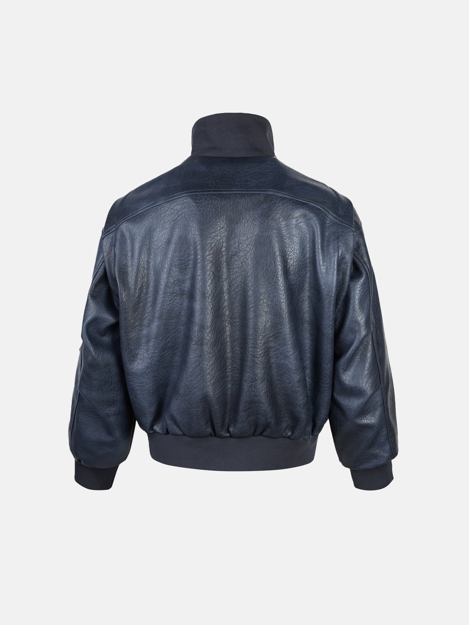 Bomber in pelle stropicciata stile moto