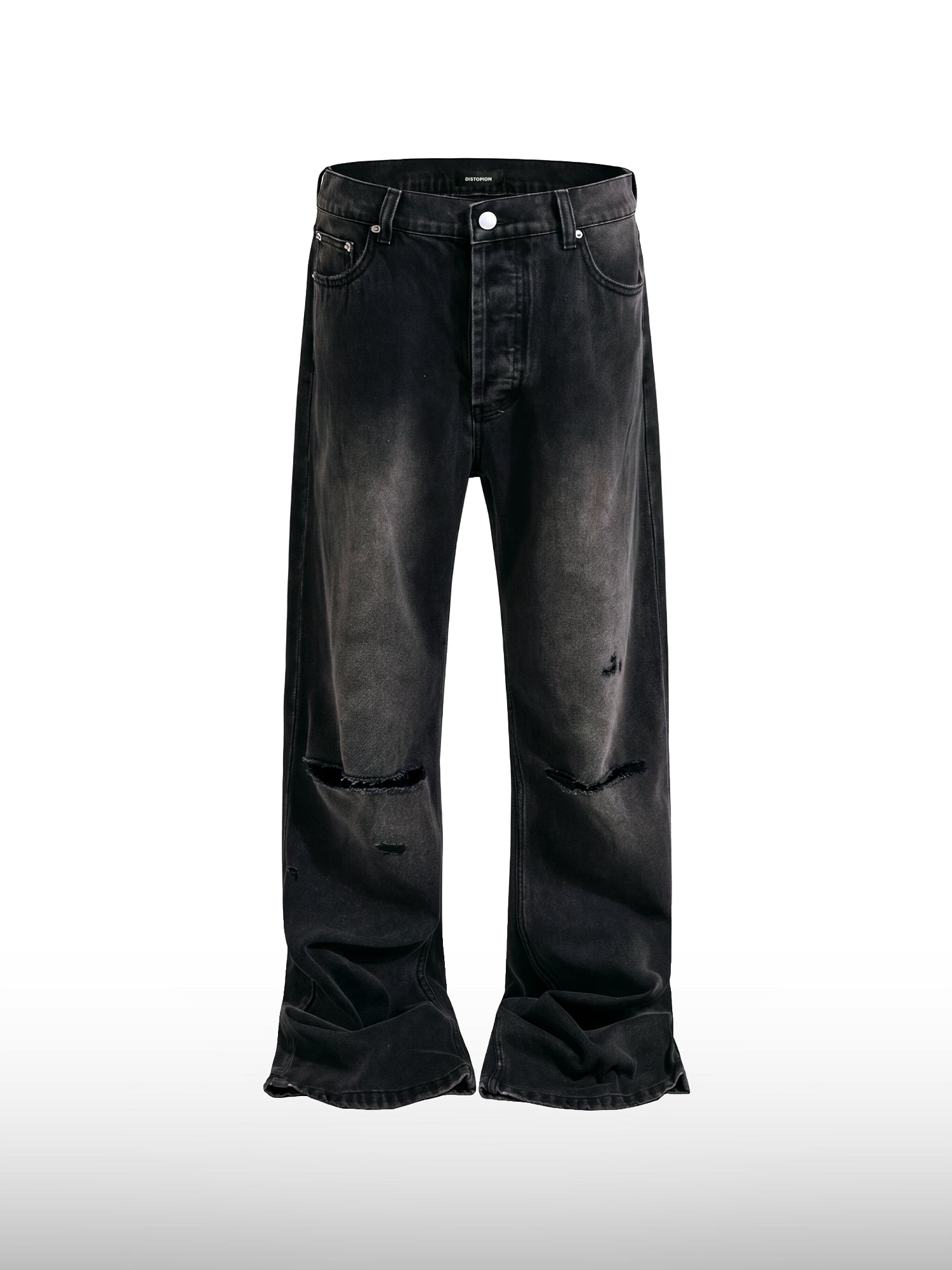 Jeans svasati neri strappati
