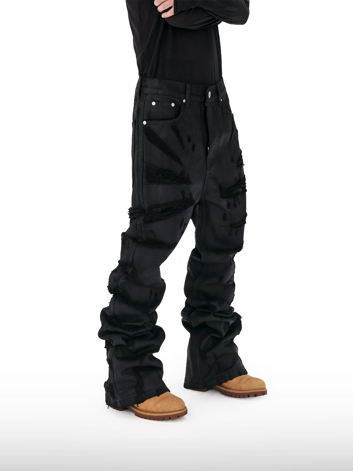 Jeans Svasati Cerati con Strappi