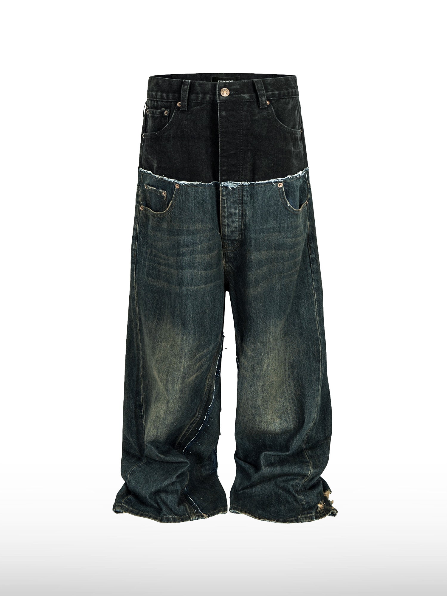 Two-Tone Wide Jeans