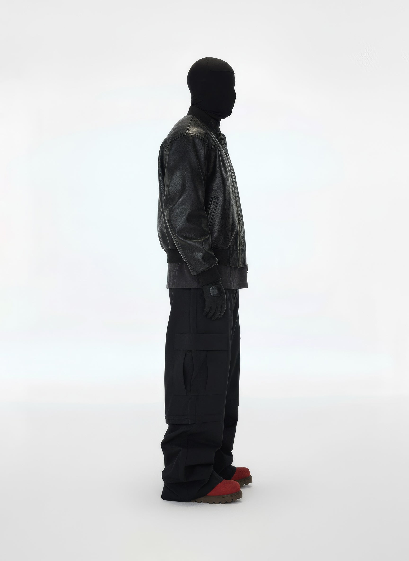 Bomber in pelle stropicciata stile moto