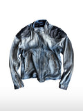 Aged Denim Biker Jacket