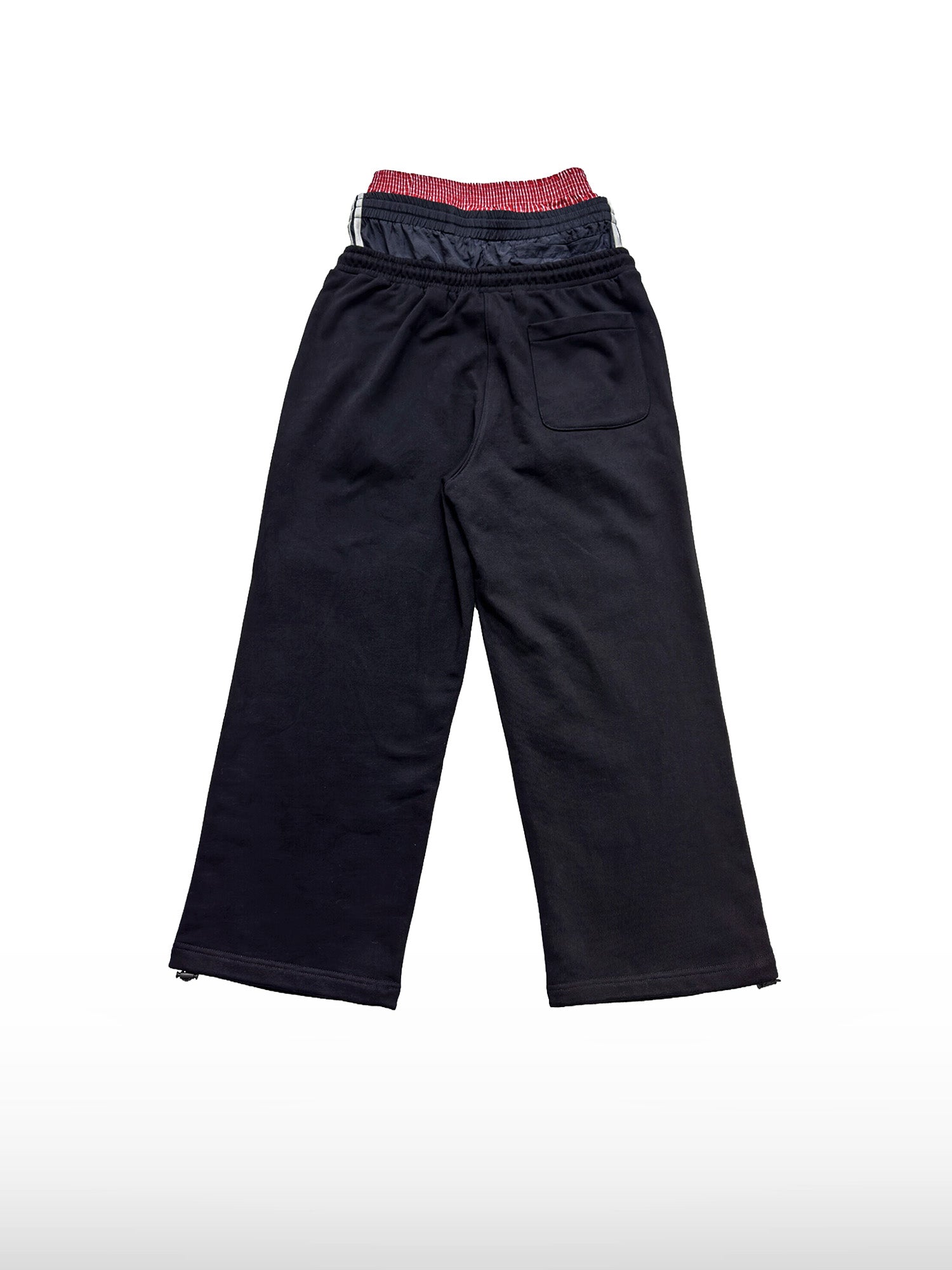 Pantaloni sportivi in tessuto mélange a tripla vita