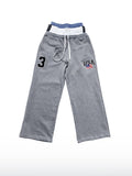 Pantaloni sportivi in tessuto mélange a tripla vita