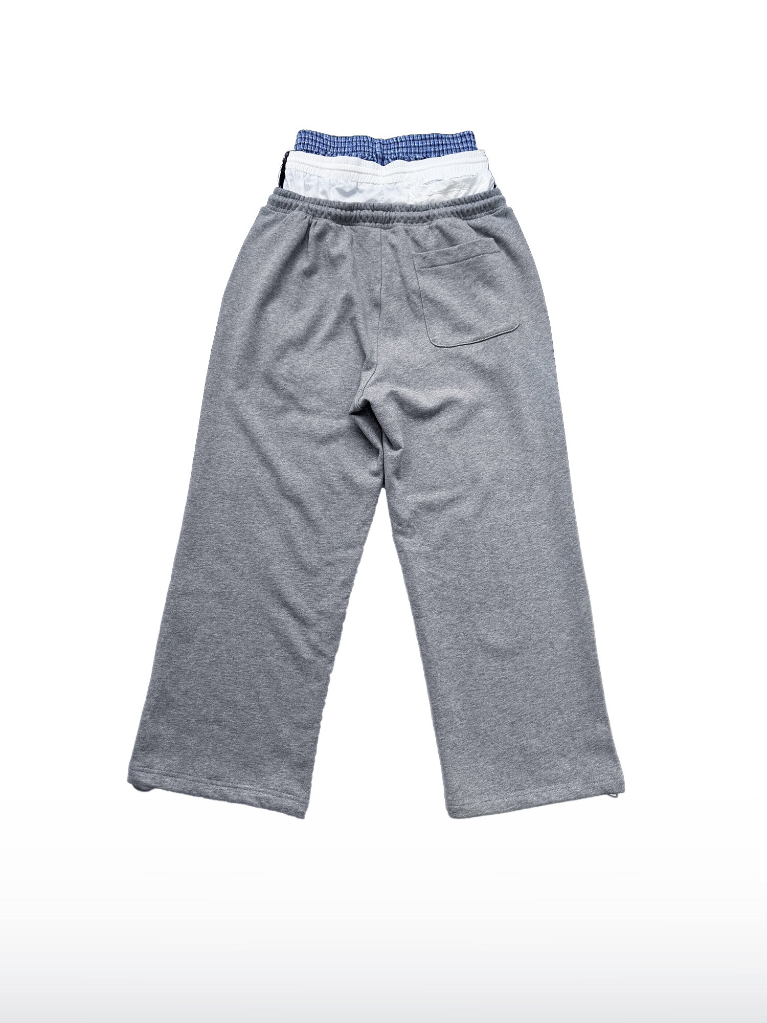 Pantaloni sportivi in tessuto mélange a tripla vita