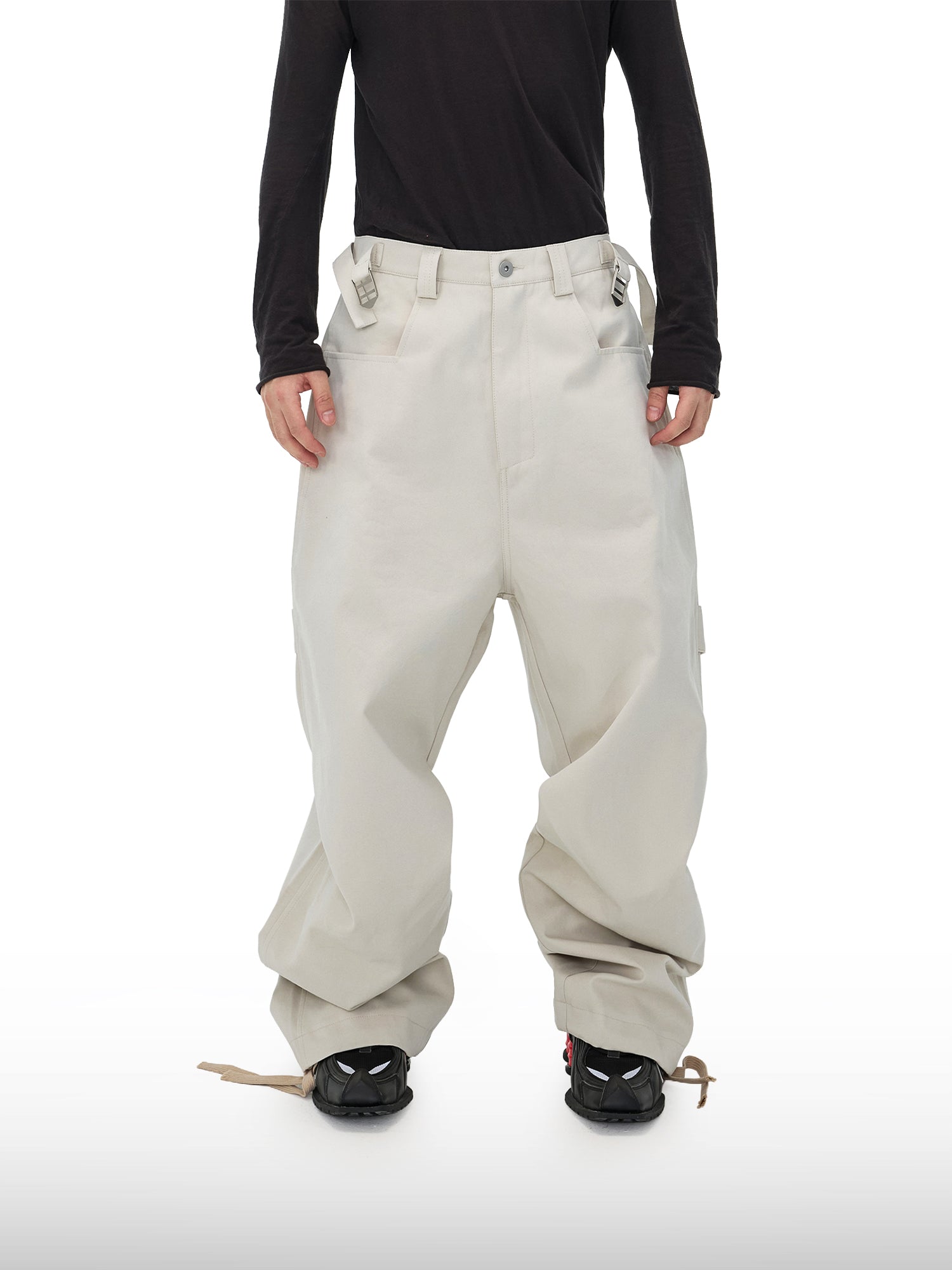 Pantaloni beige con coulisse