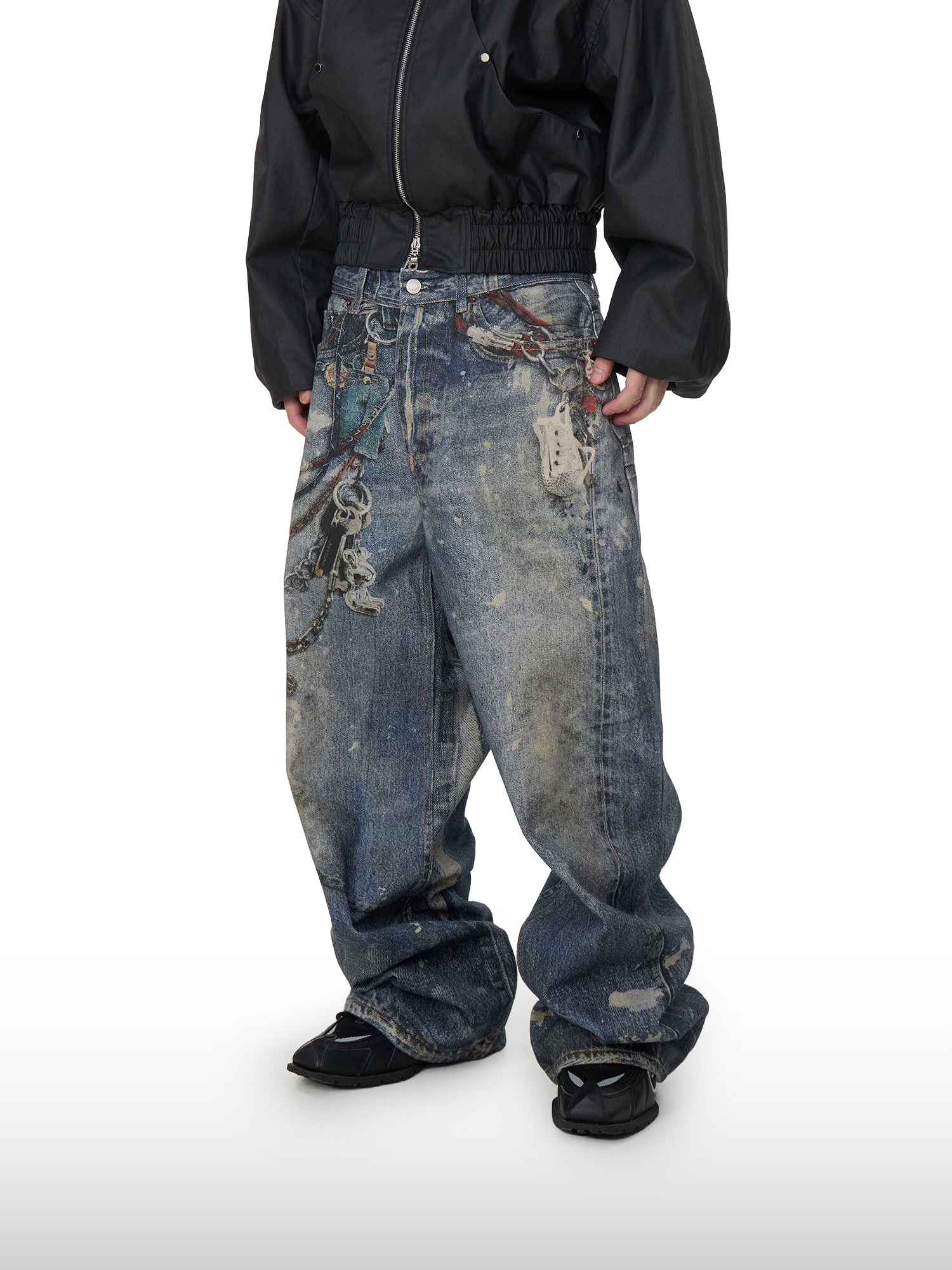 Jeans con catena artigianale
