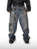 Jeans con catena artigianale
