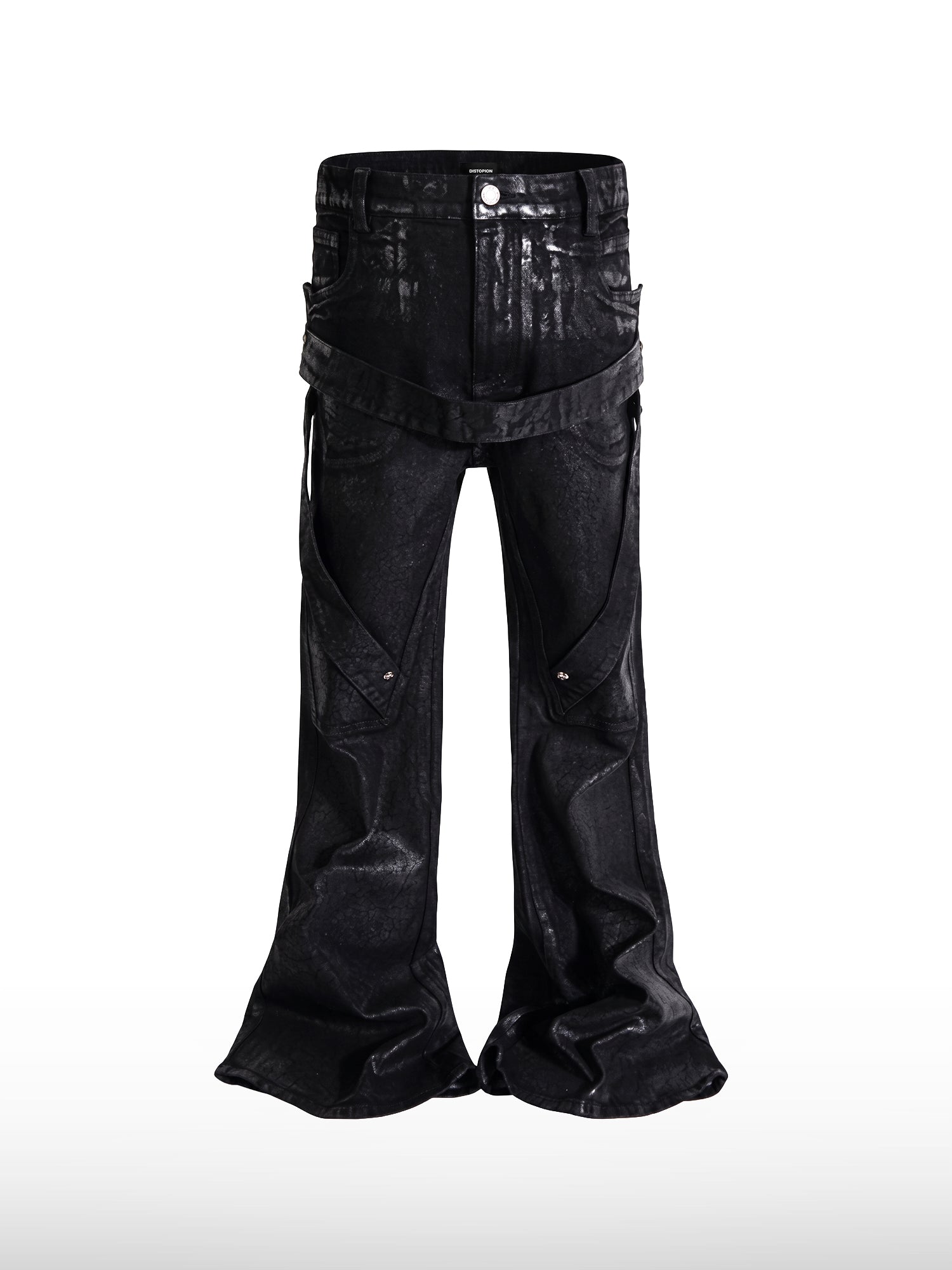 Jeans svasati rivestiti con cinturino
