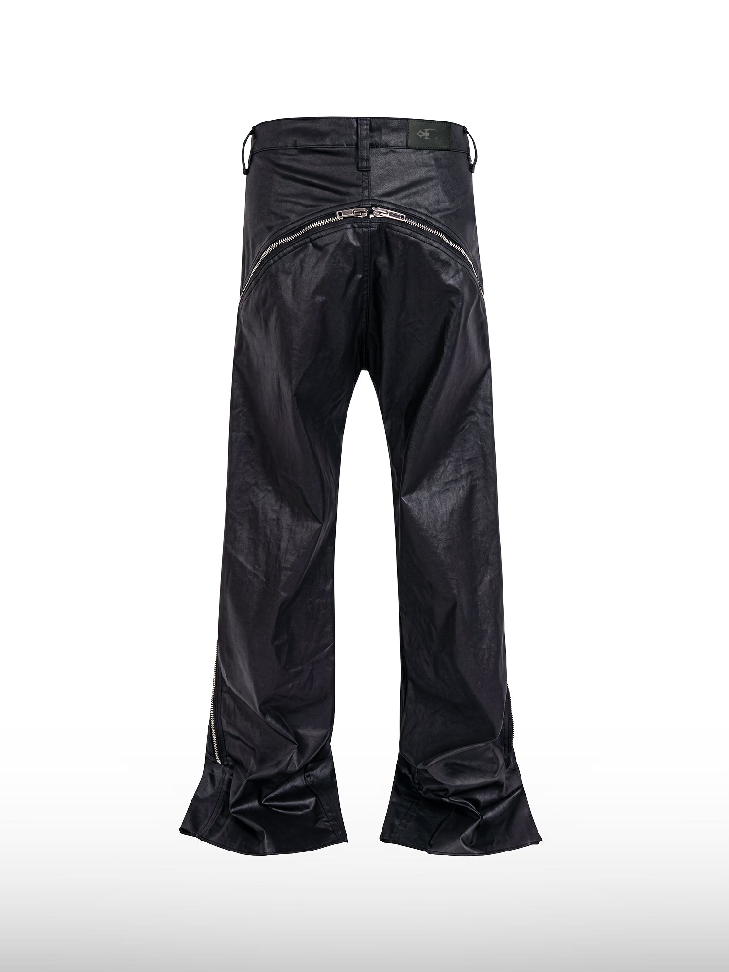 Jeans dritti con cerniera rivestita