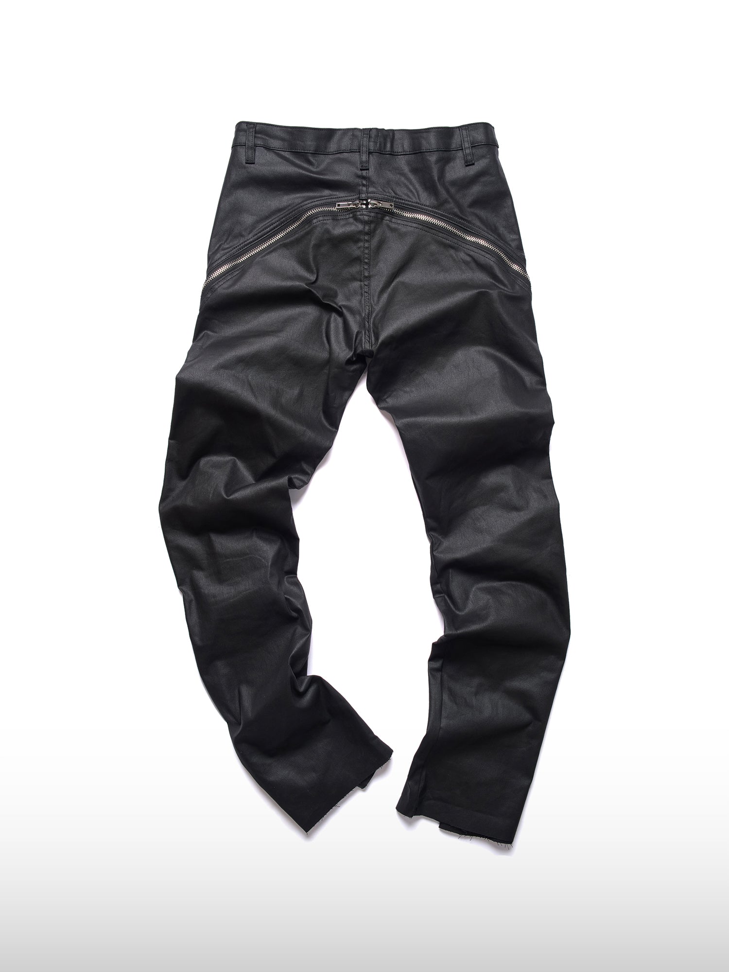 Pantaloni dritti con cerniera rivestita