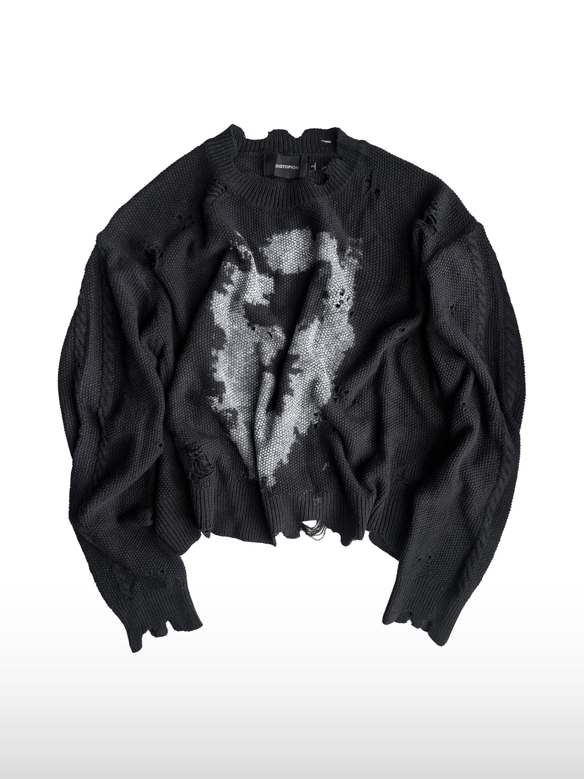 Maglione in maglia a intreccio effetto consumato