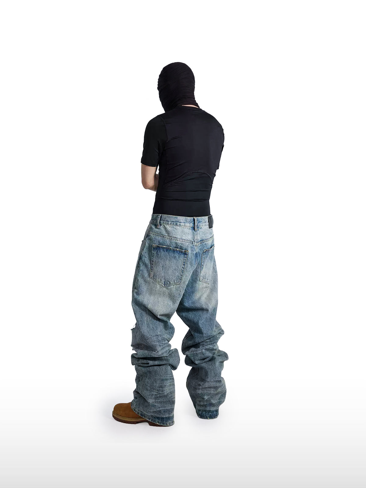 Paint-Splatter Wide Jeans