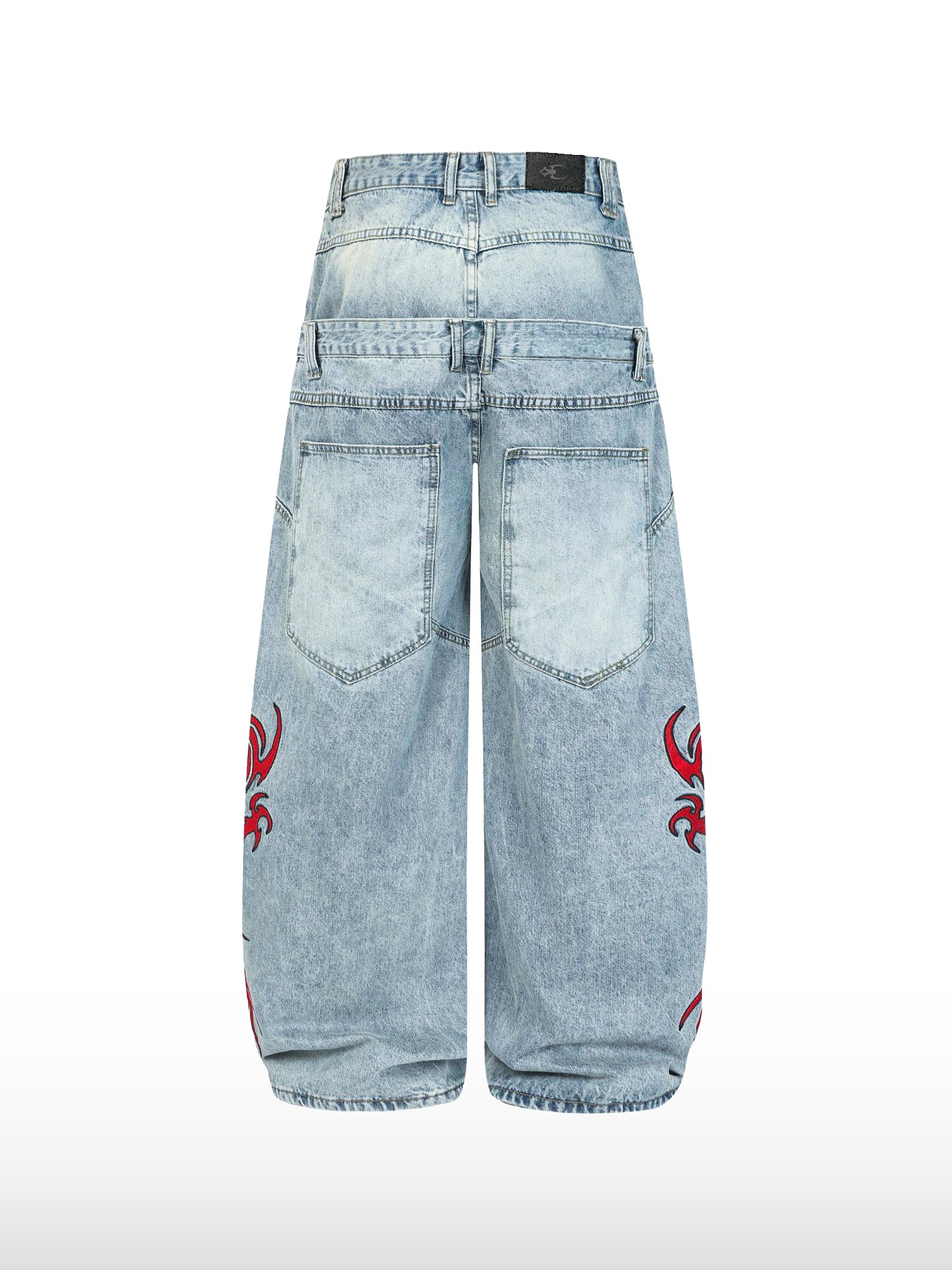 Dragon Shadow Double-Waist Jeans