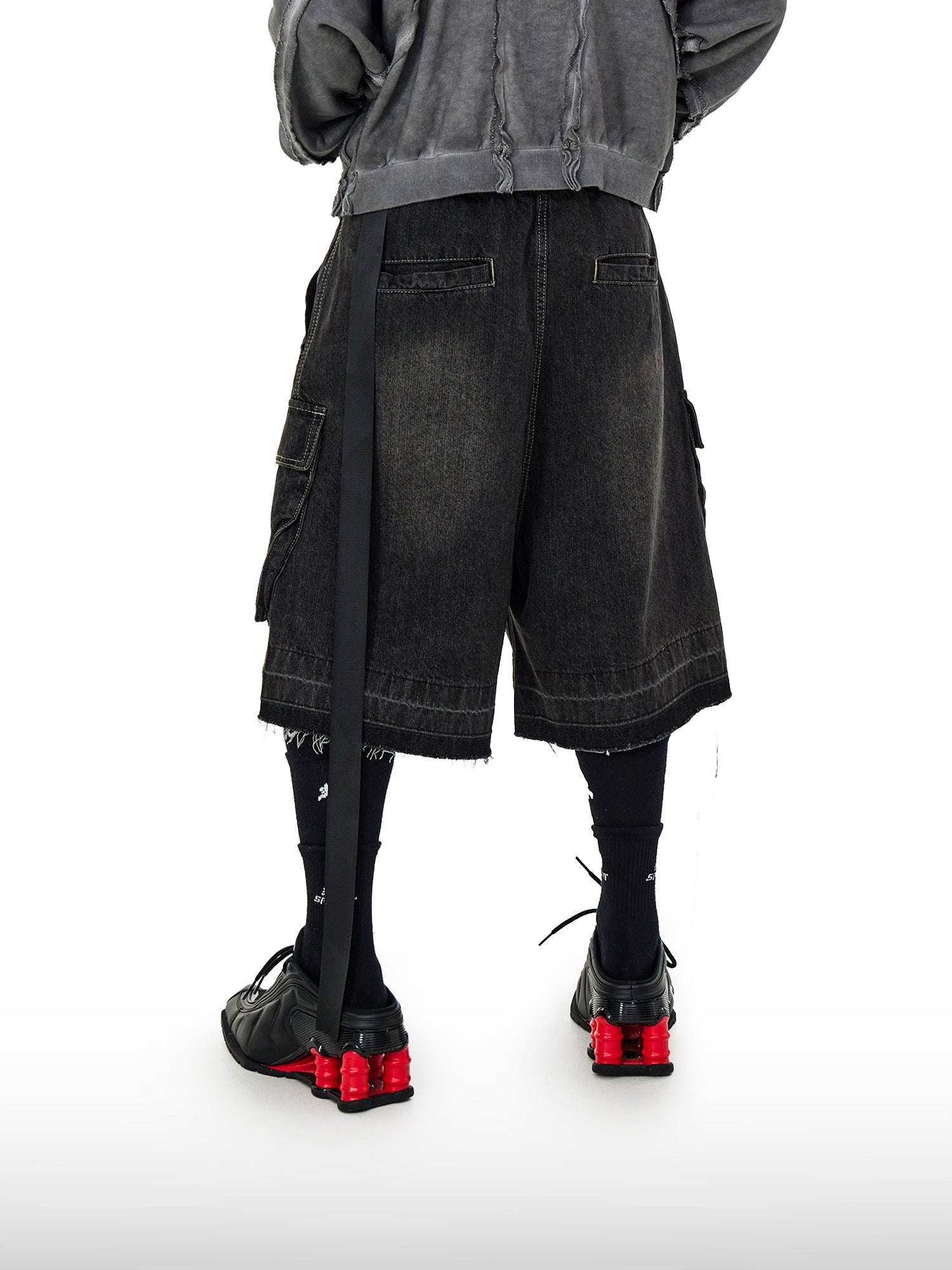 Drawstring Denim Shorts