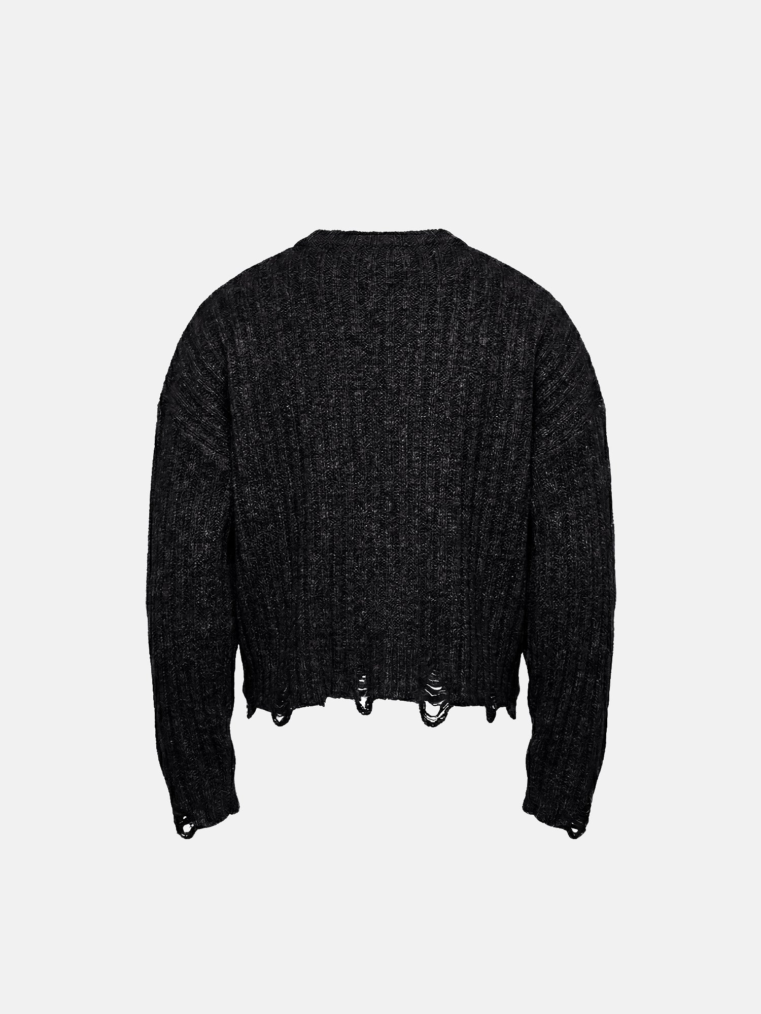 Maglione corto con bordo sfilacciato