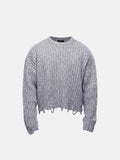 Maglione corto con bordo sfilacciato