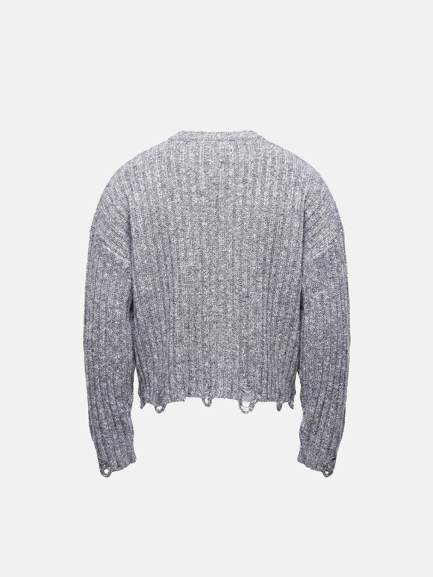 Maglione corto con bordo sfilacciato