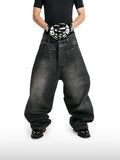 Jeans larghi neri slavato