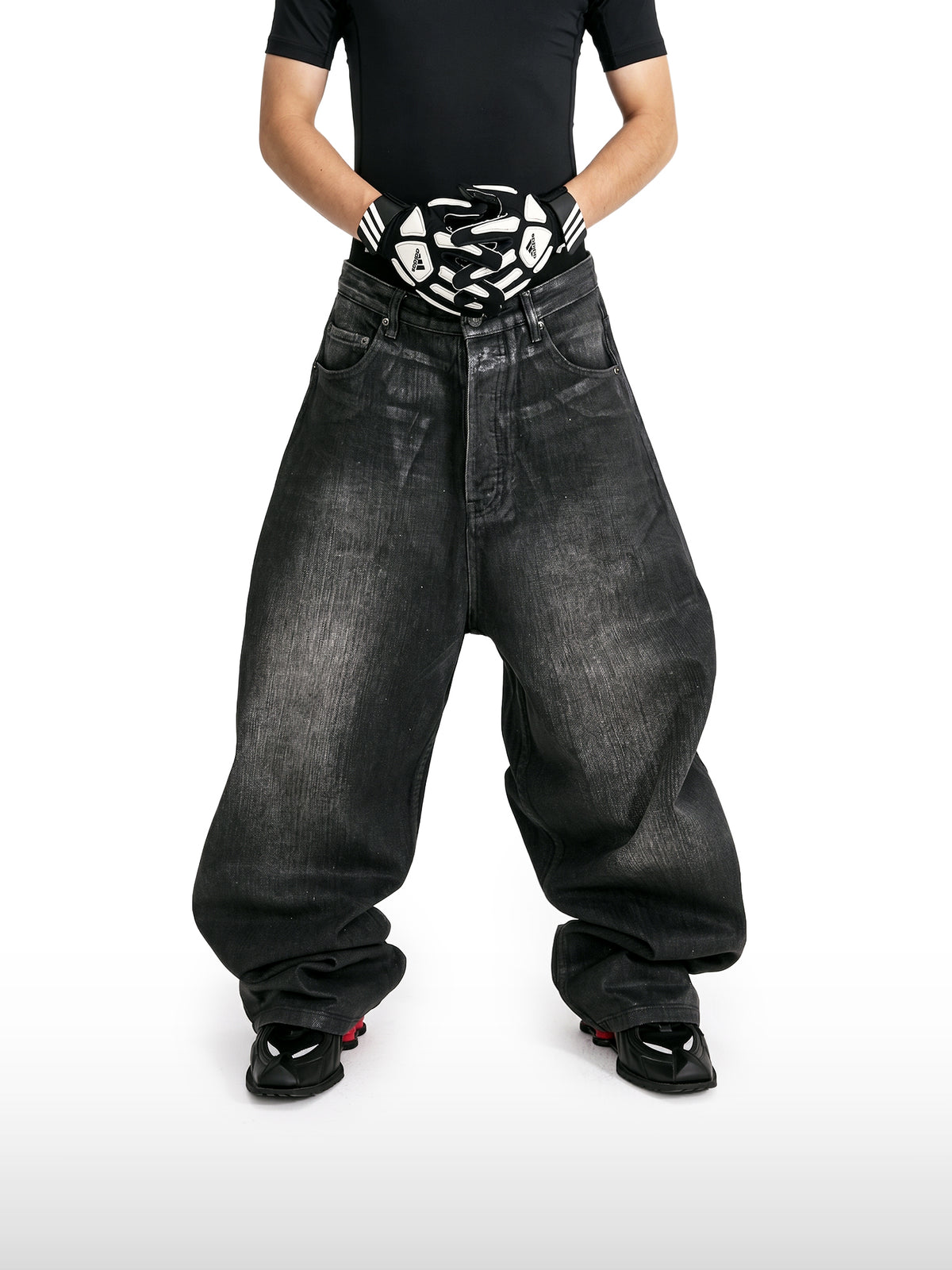 Faded Black Wide Jeans