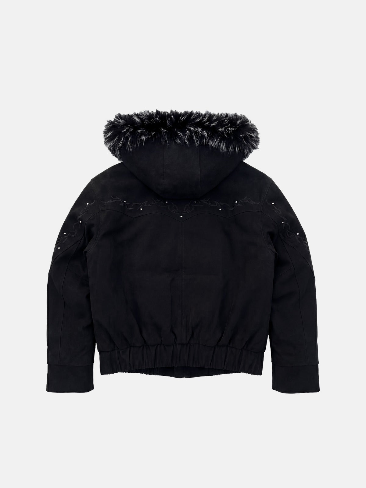 Bomber con cappuccio in pelle scamosciata Viper