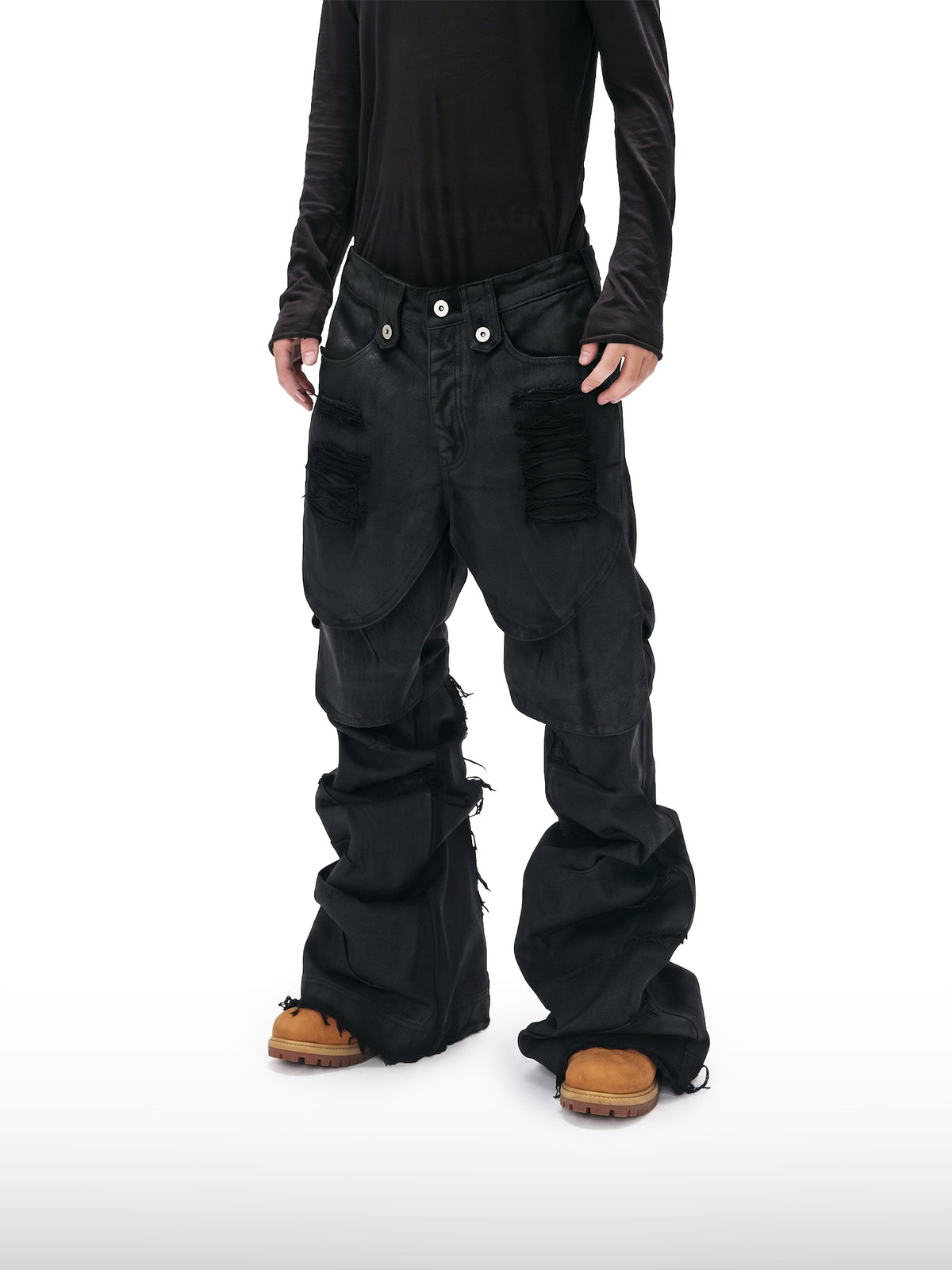 Jeans Svasati con Patta Rivestita
