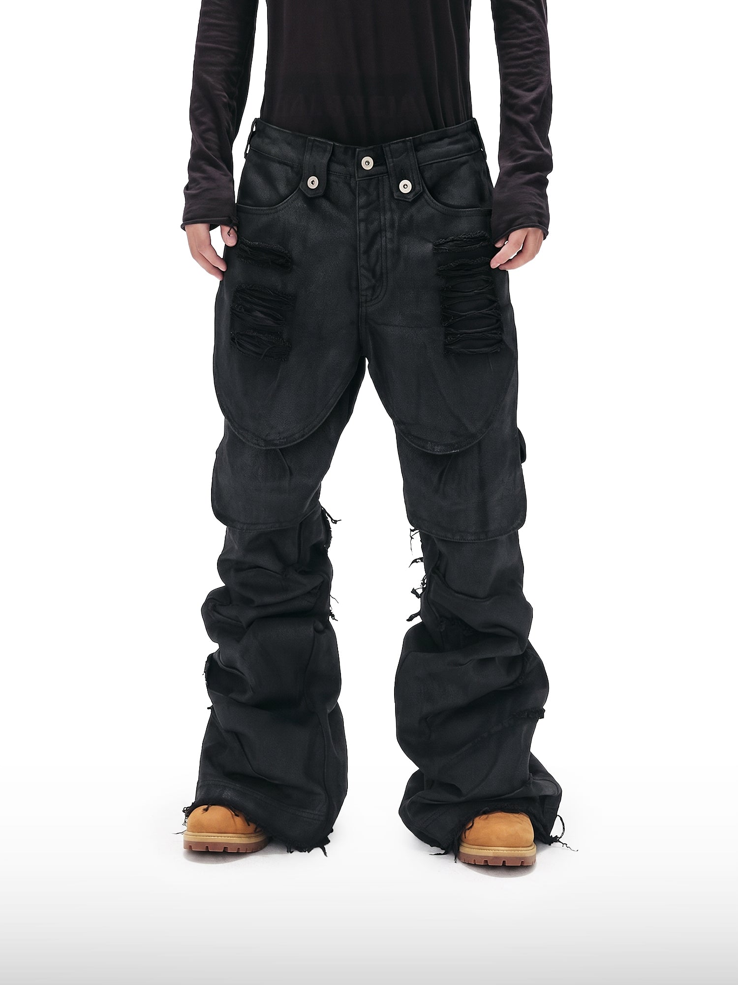 Jeans Svasati con Patta Rivestita