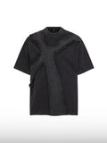 T-Shirt Frayed Cross Washed