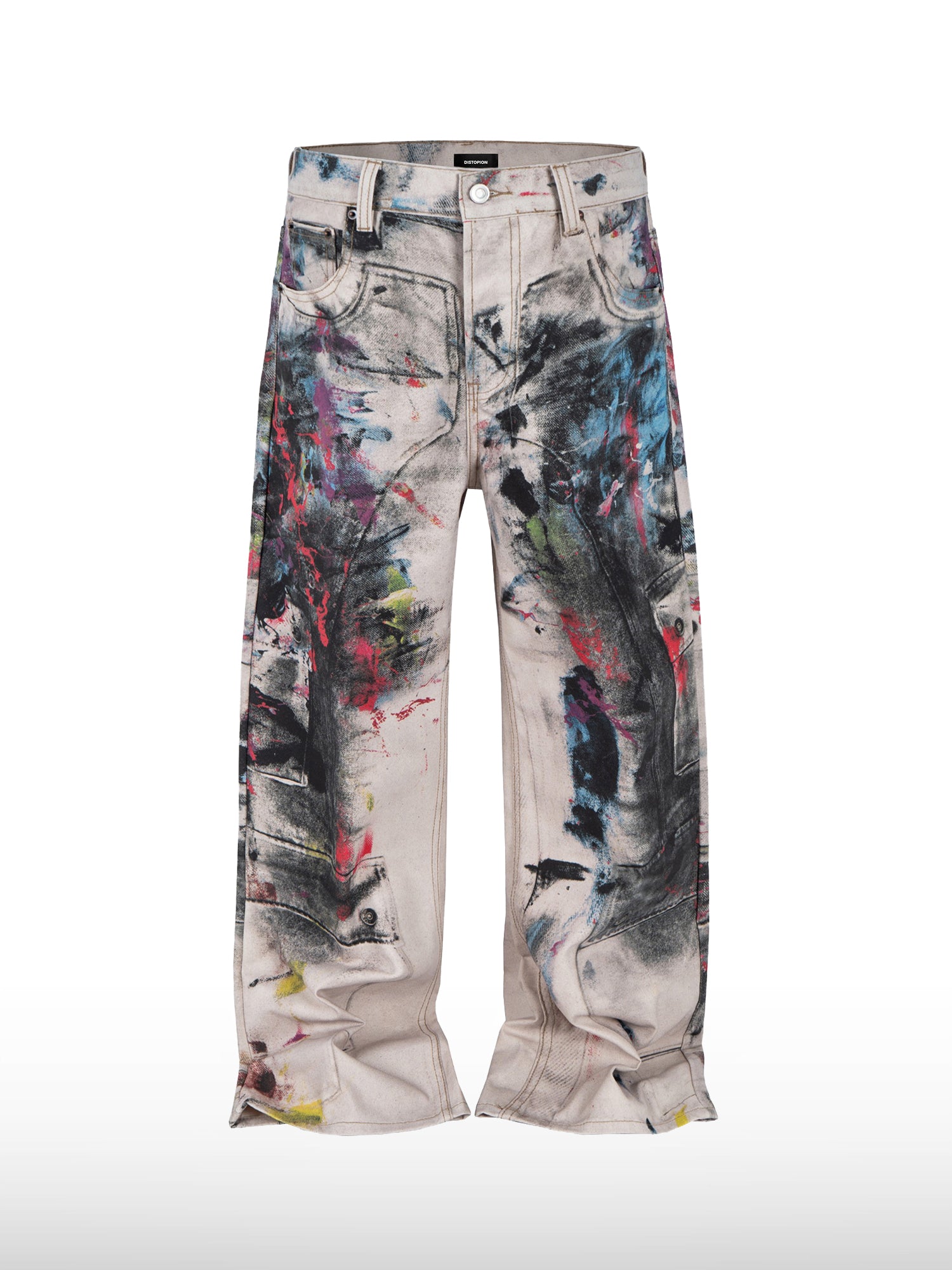Jeans con lavaggio graffiti