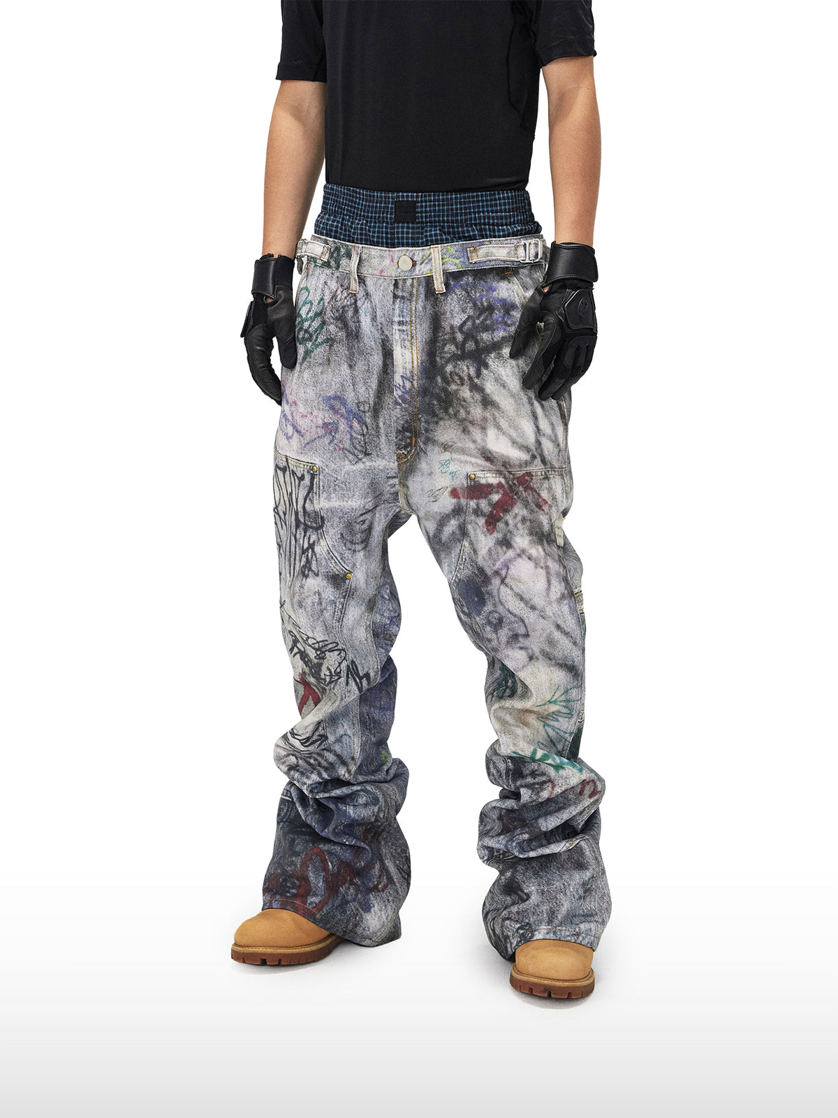 Jeans Graffiti a Vita Stratificata