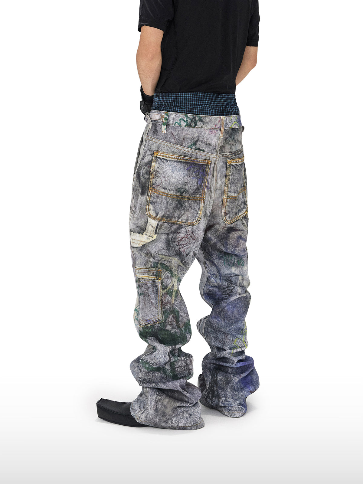 Jeans Graffiti a Vita Stratificata