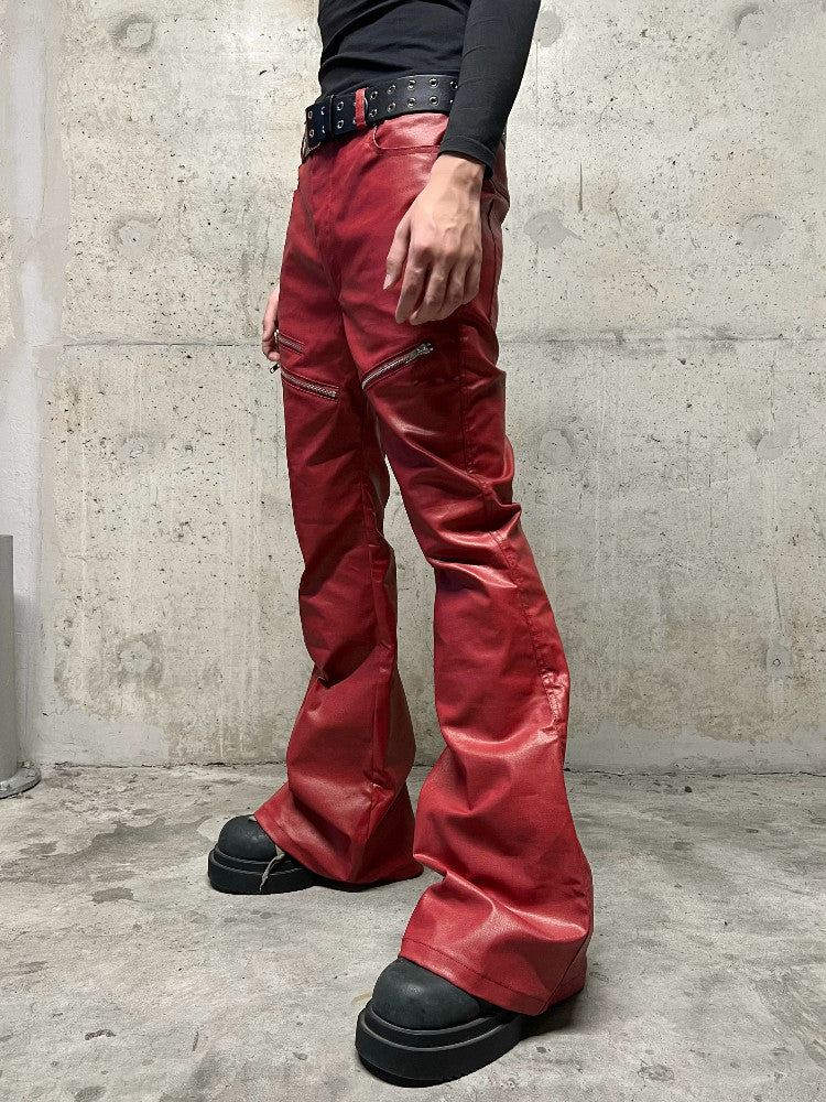 Liquid Red Flare Jeans