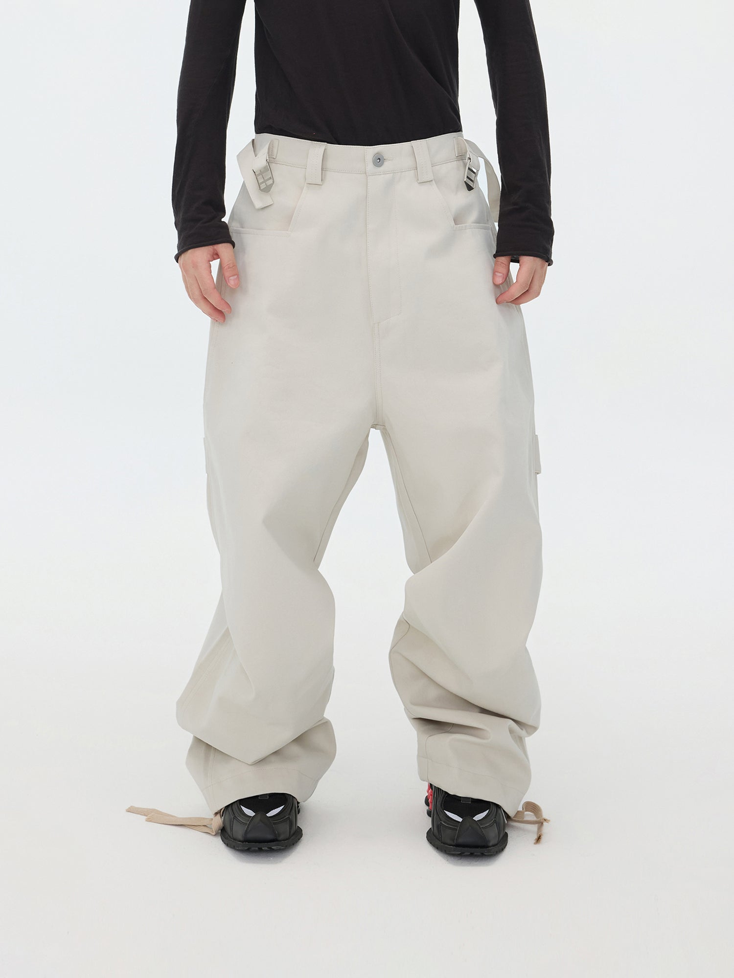 Pantaloni beige con coulisse