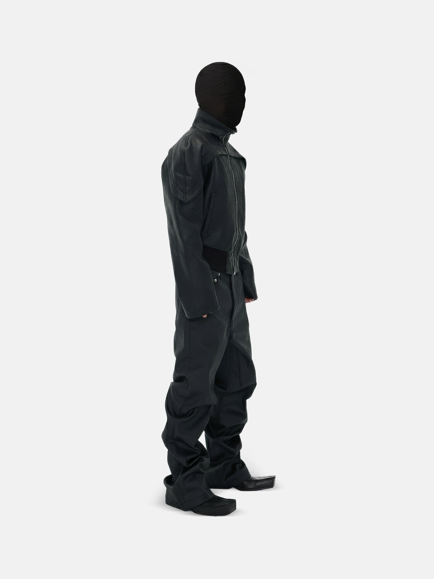 Pantaloni a gamba larga neri opachi