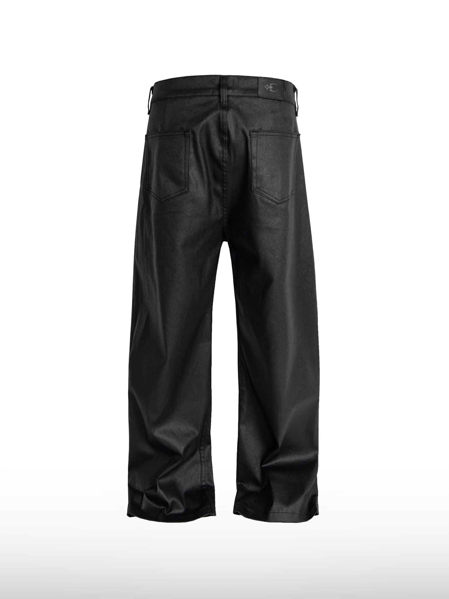 Matte Black Wide-Leg Pants