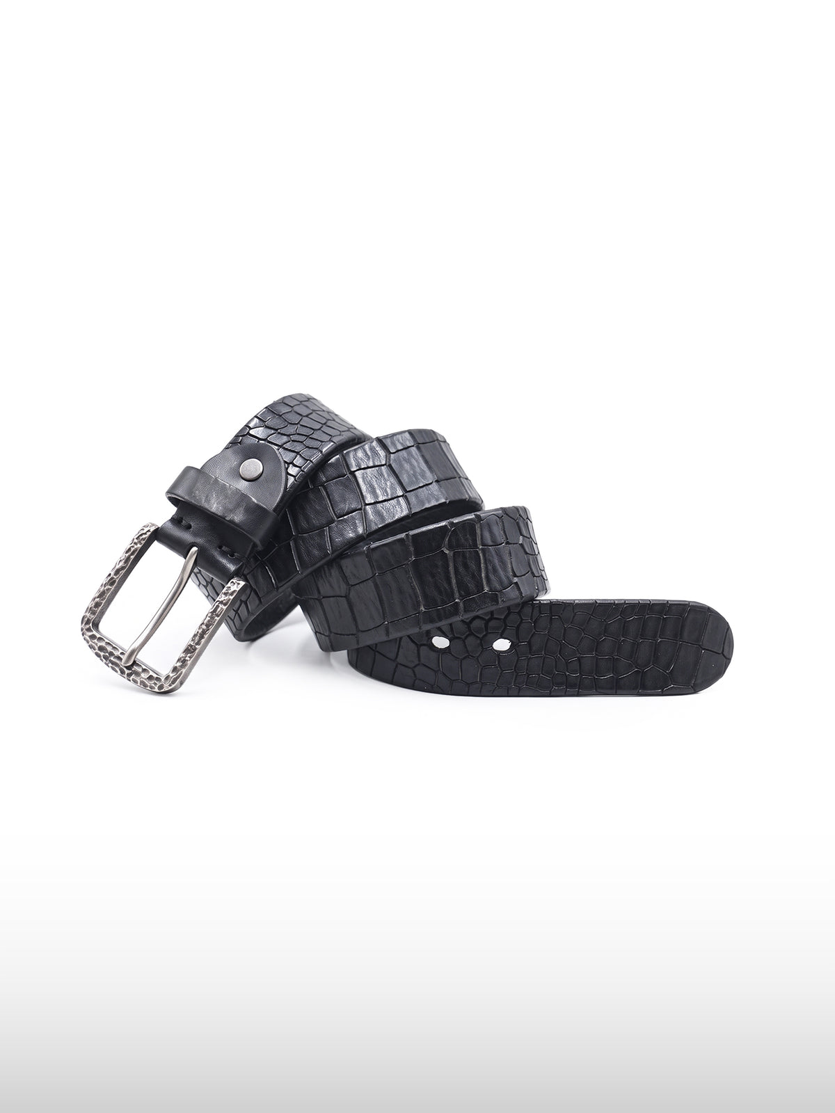Cintura minimalista in pelle di coccodrillo
