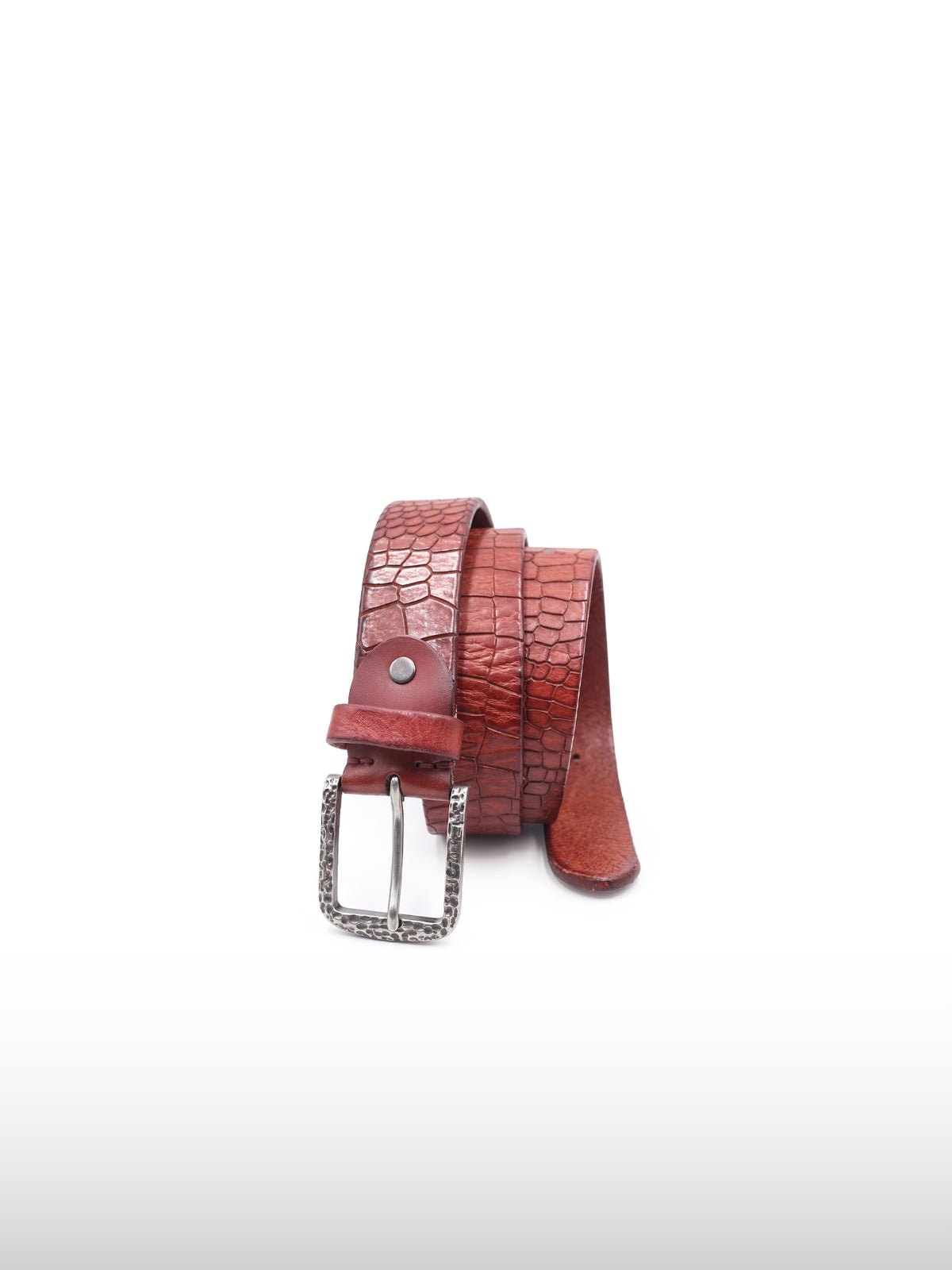Cintura minimalista in pelle di coccodrillo